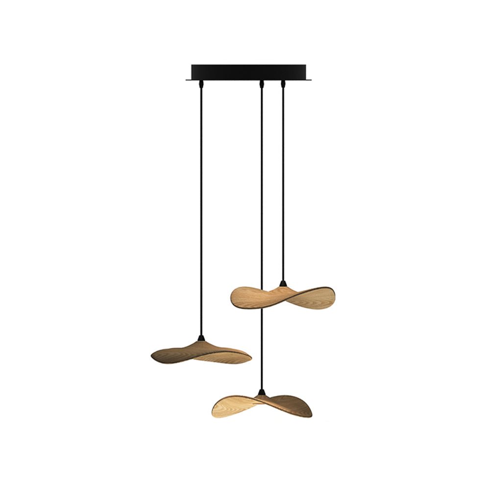 Abbott Modern Minimalist Empty Leaf Metal Wood Chandelier - Blowlighting