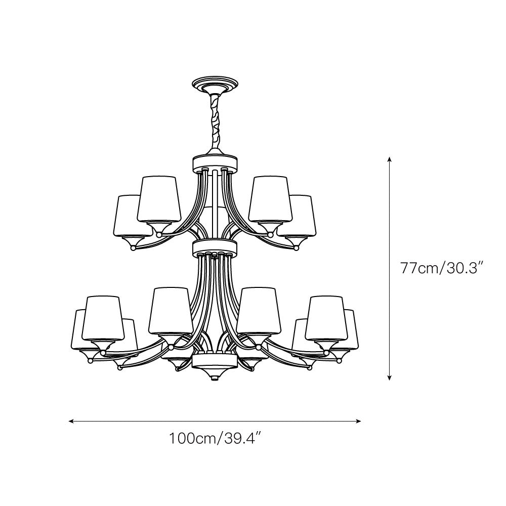 Ulrinara Postmodern Luxus Messing Glas Kronleuchter-Letslighting