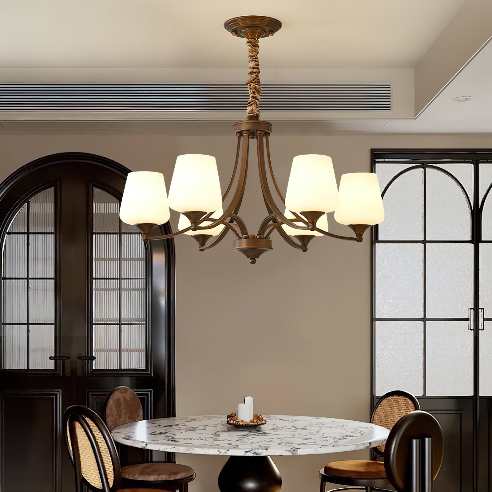 Ulrinara Postmodern Luxus Messing Glas Kronleuchter-Letslighting