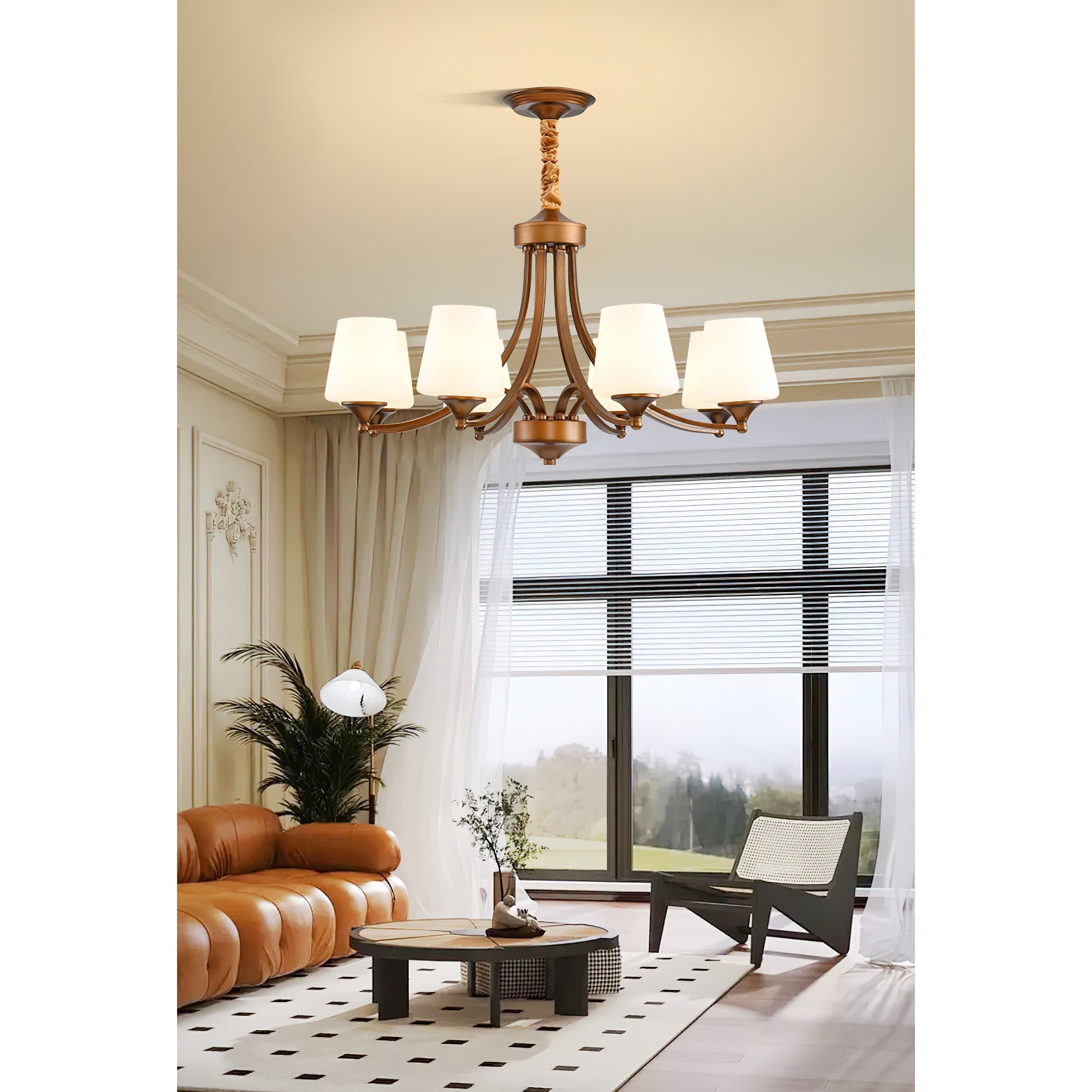 Ulrinara Postmodern Luxus Messing Glas Kronleuchter-Letslighting