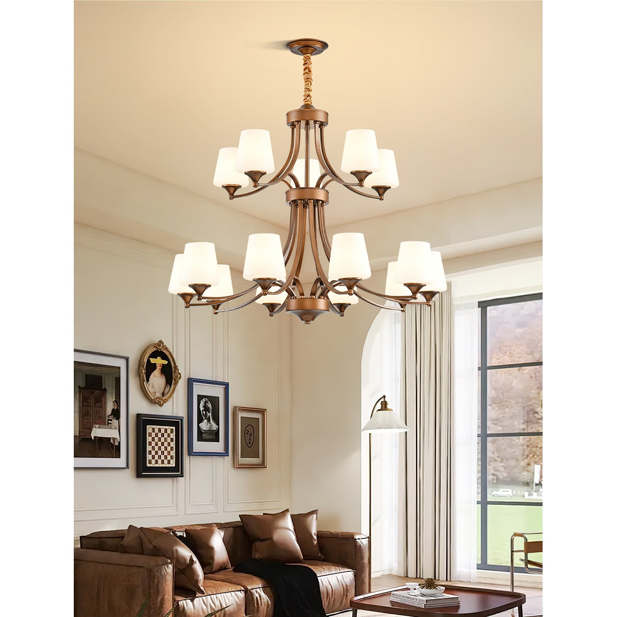 Ulrinara Postmodern Luxus Messing Glas Kronleuchter-Letslighting