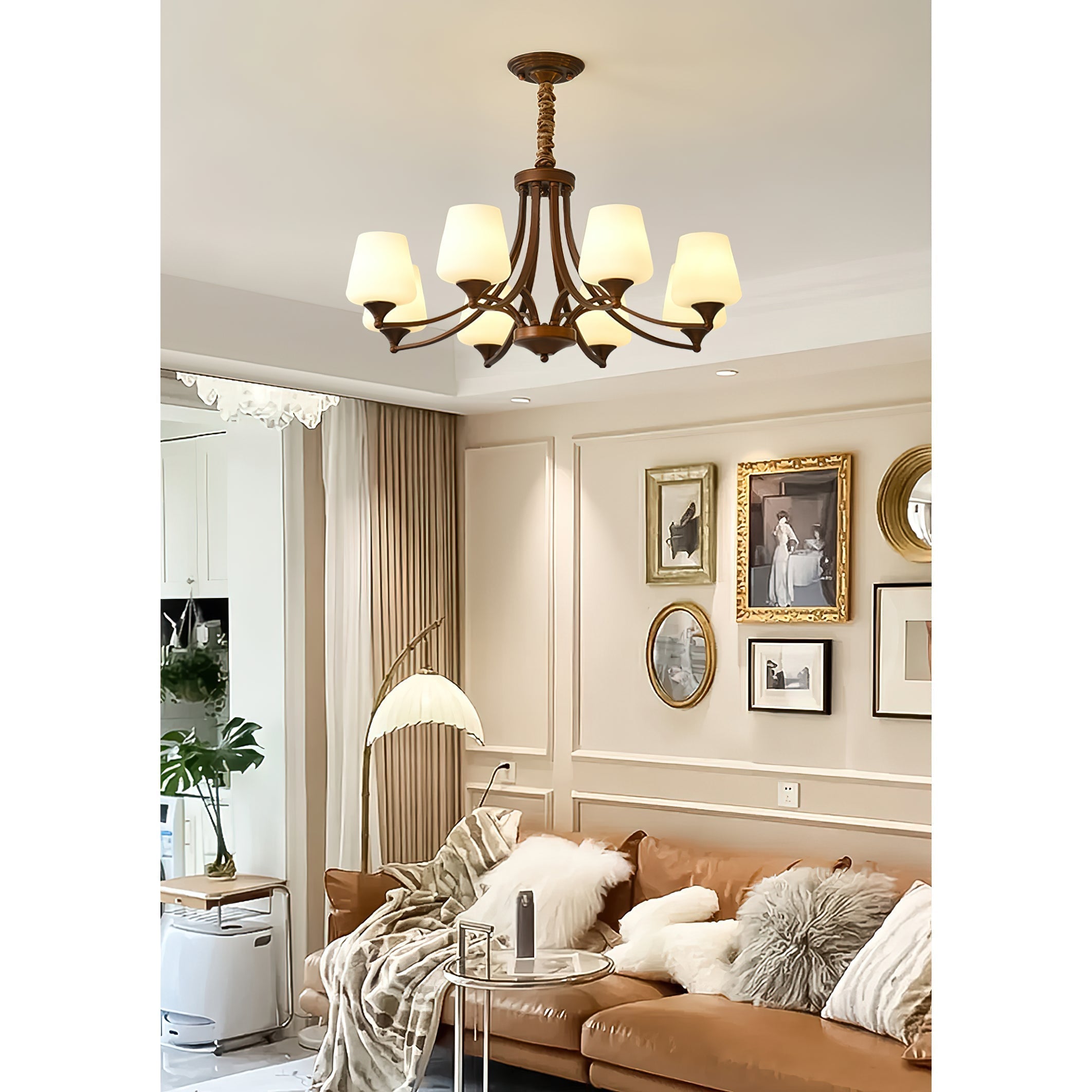 Ulrinara Postmodern Luxus Messing Glas Kronleuchter-Letslighting