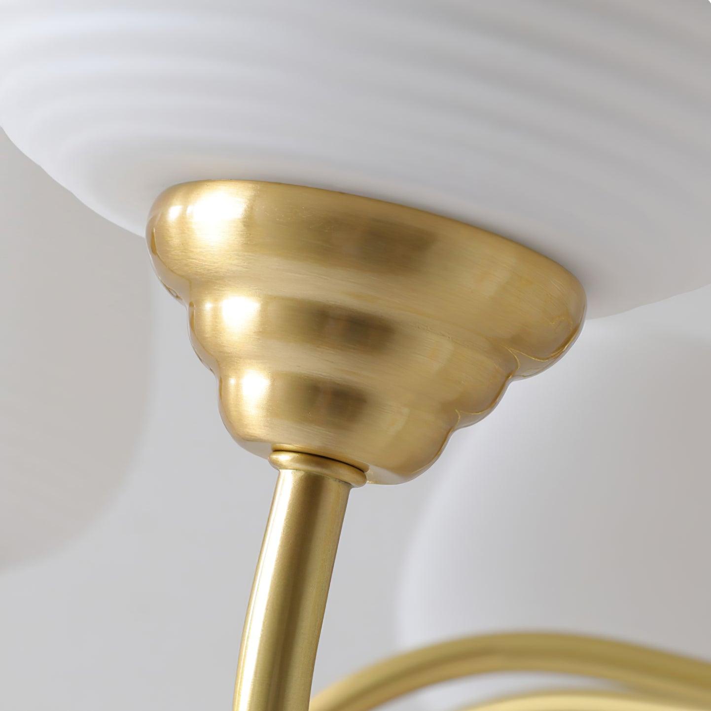 Lustra Kronleuchter Antik Messing Weiß Glas-Letslighting