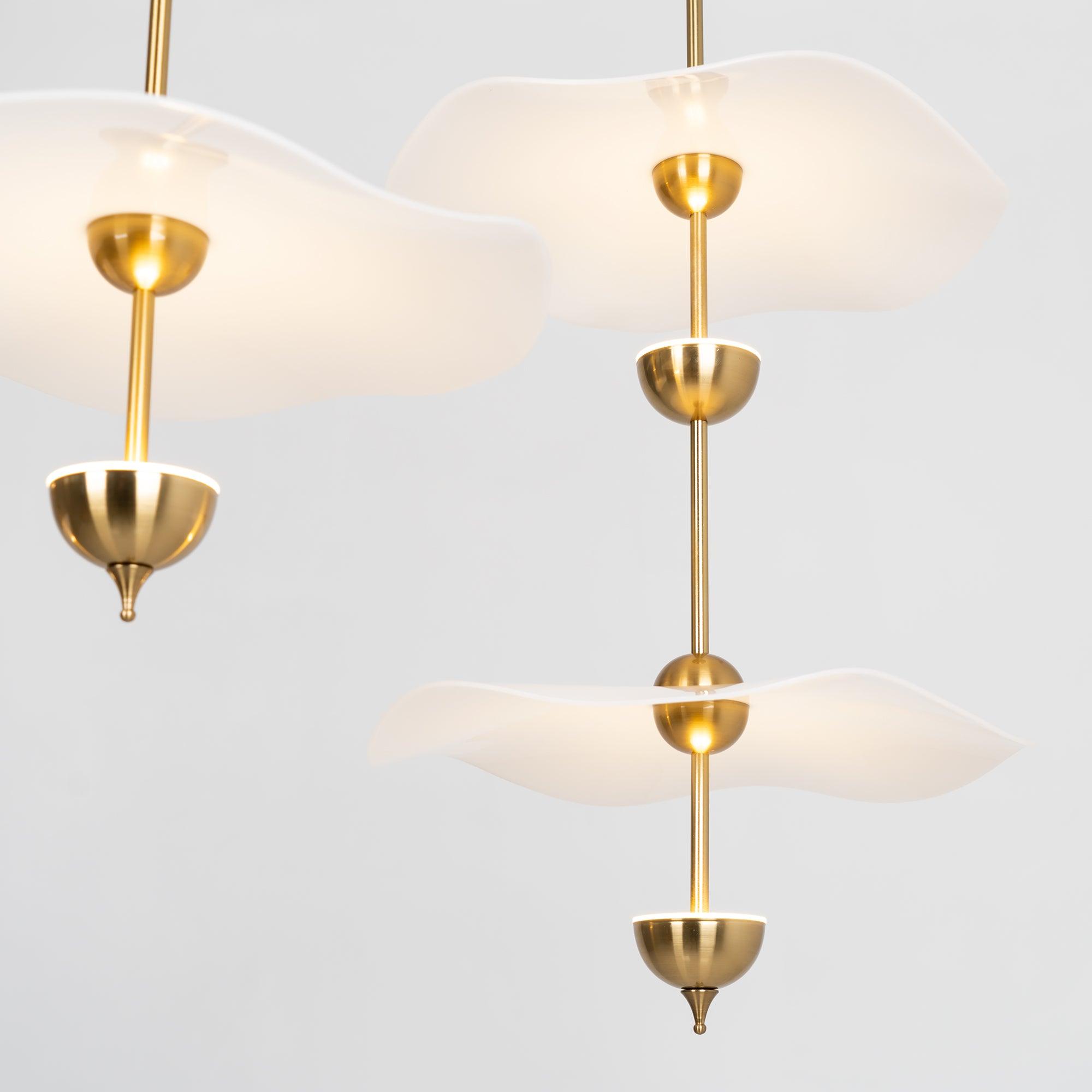 Lusso Wave Double Biscuit Pendant Light-Letslighting