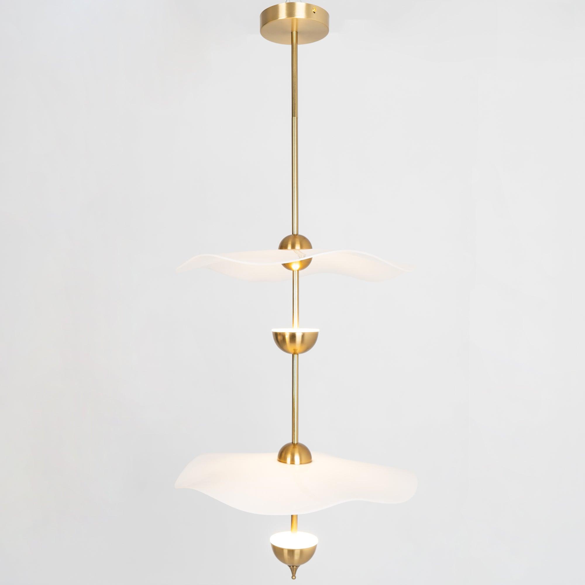 Lusso Wave Double Biscuit Pendant Light-Letslighting