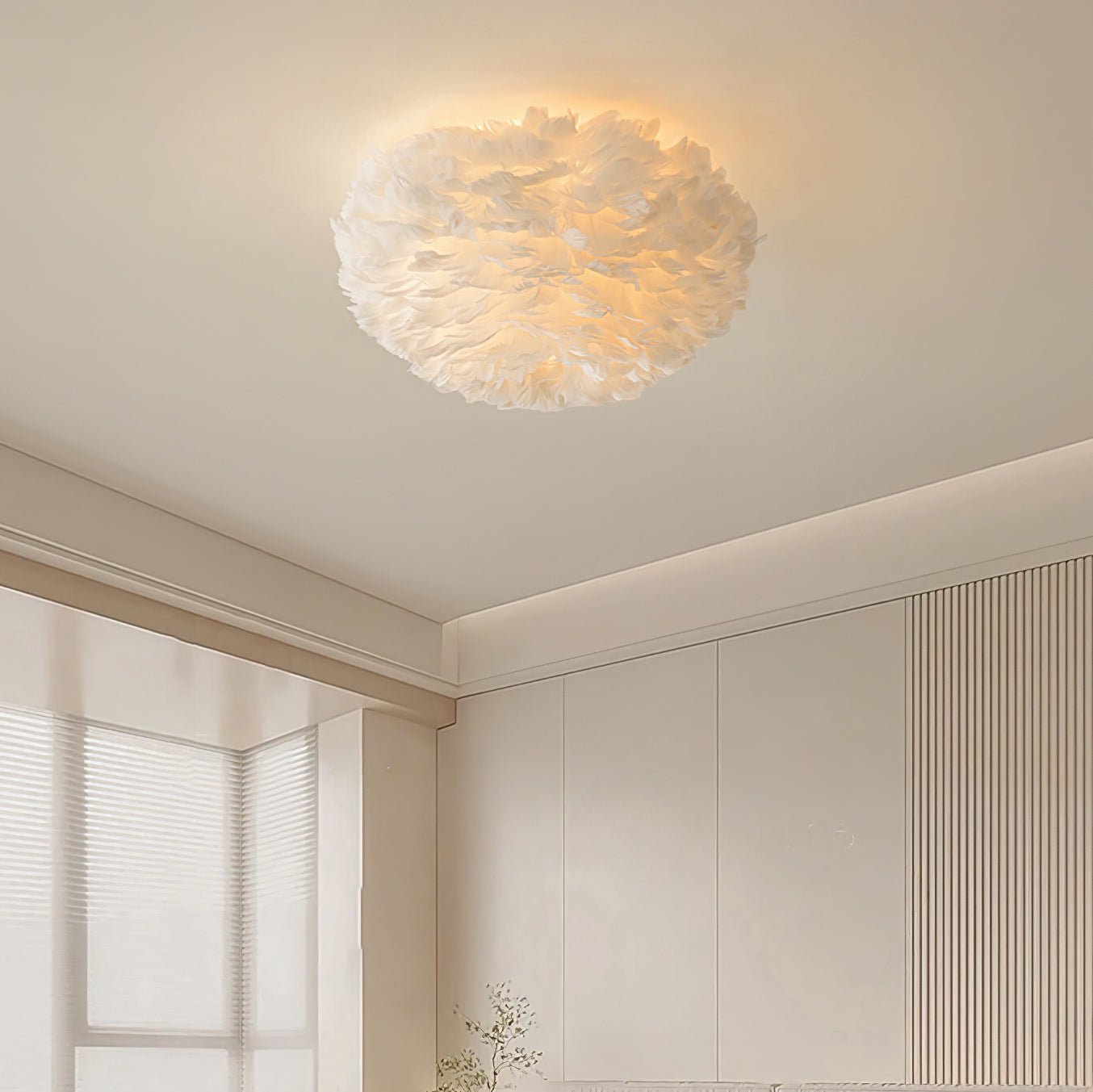 Zalore Premium Nordisch Kunst Gefiedert Deckenleuchte-Letslighting