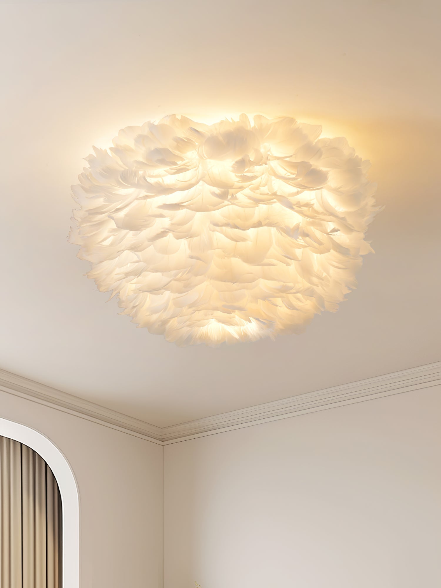 Zalore Premium Nordisch Kunst Gefiedert Deckenleuchte-Letslighting