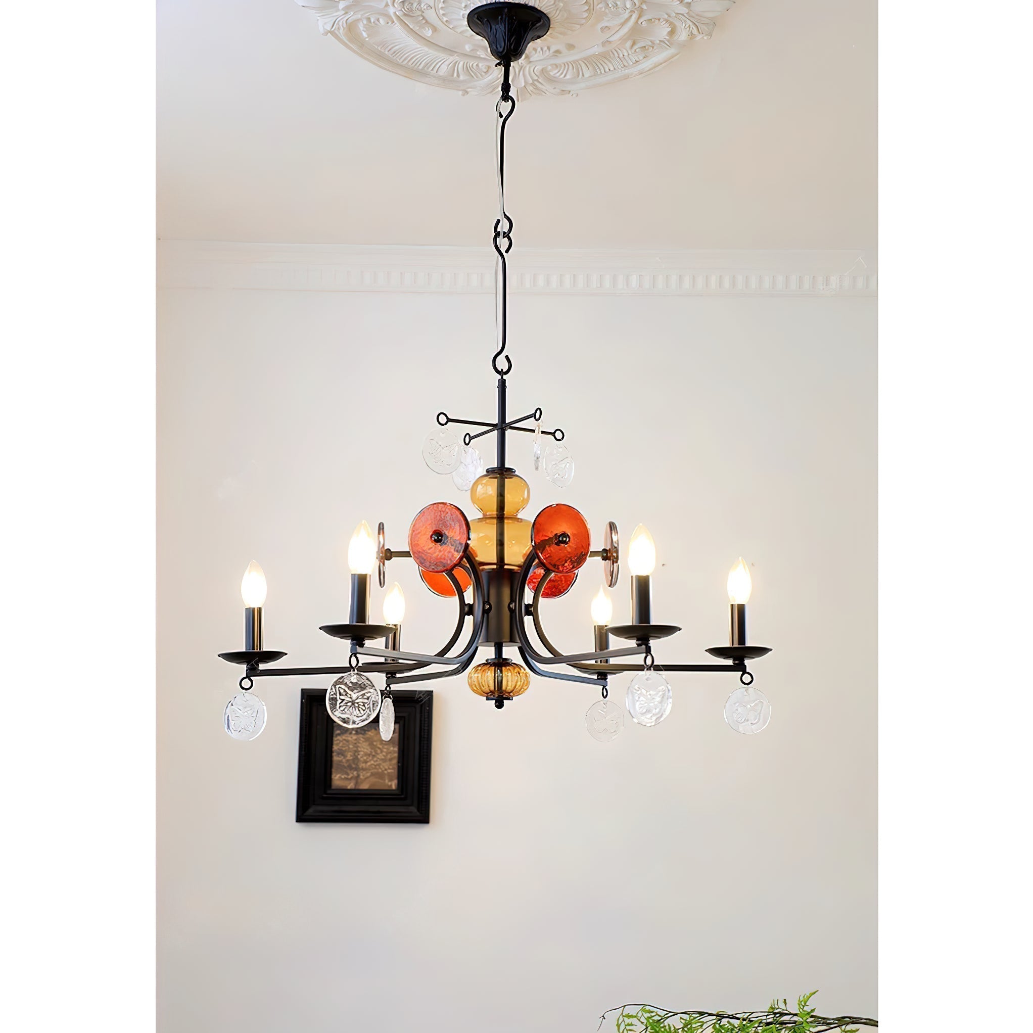 Anorion Industrieller Vintage-Luxus-Glas-Kronleuchter-Letslighting