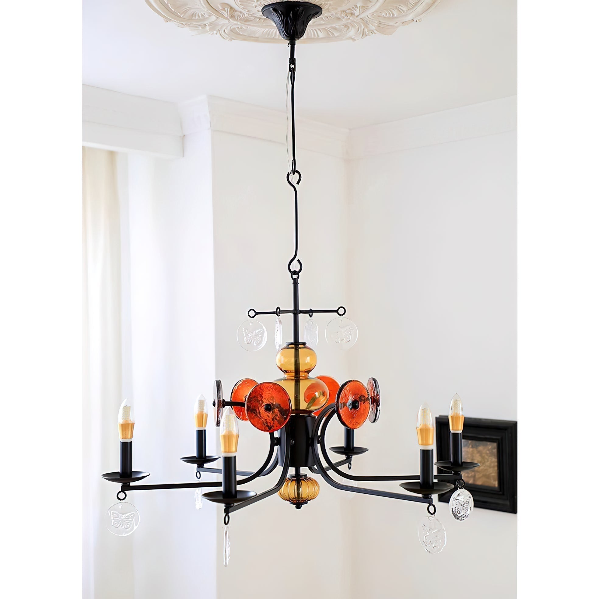 Anorion Industrieller Vintage-Luxus-Glas-Kronleuchter-Letslighting
