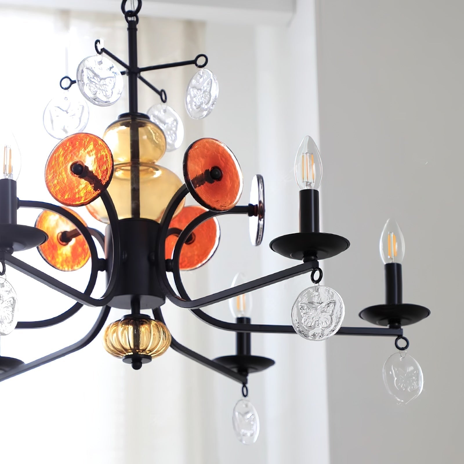 Anorion Industrieller Vintage-Luxus-Glas-Kronleuchter-Letslighting