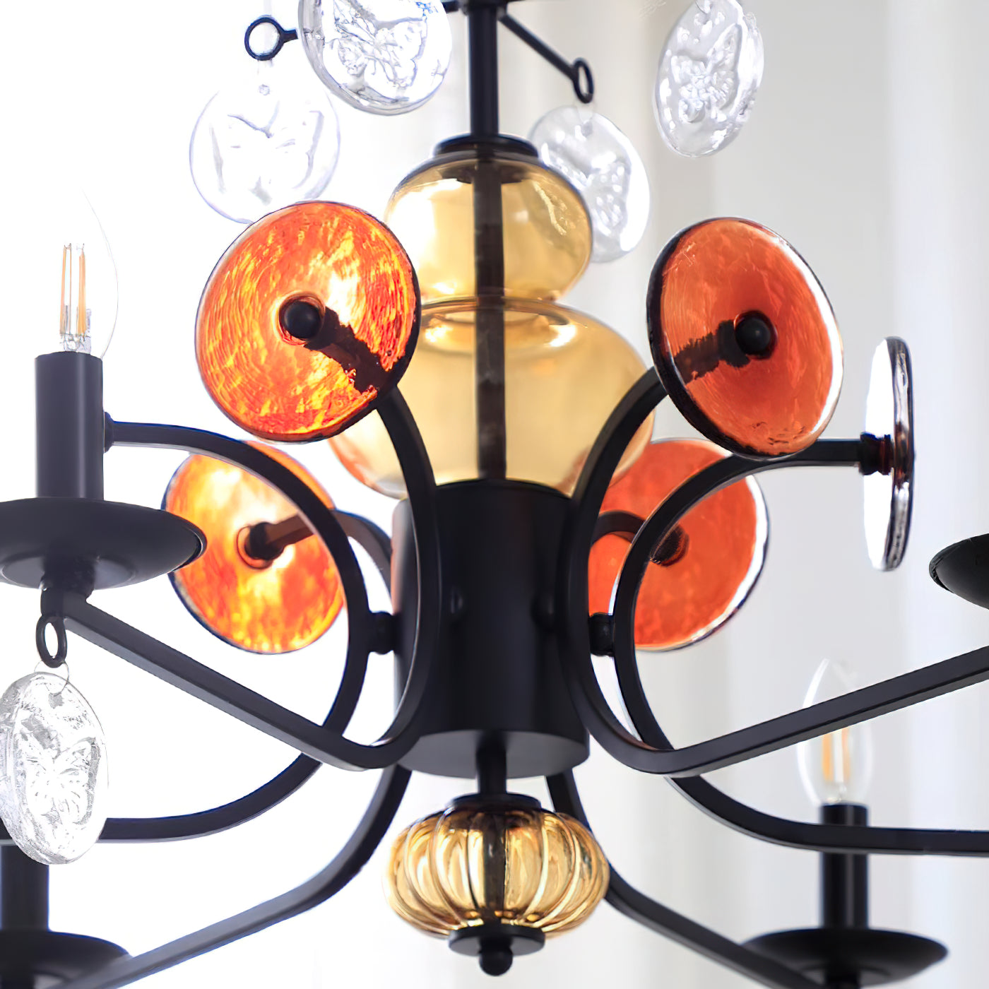Anorion Industrieller Vintage-Luxus-Glas-Kronleuchter-Letslighting