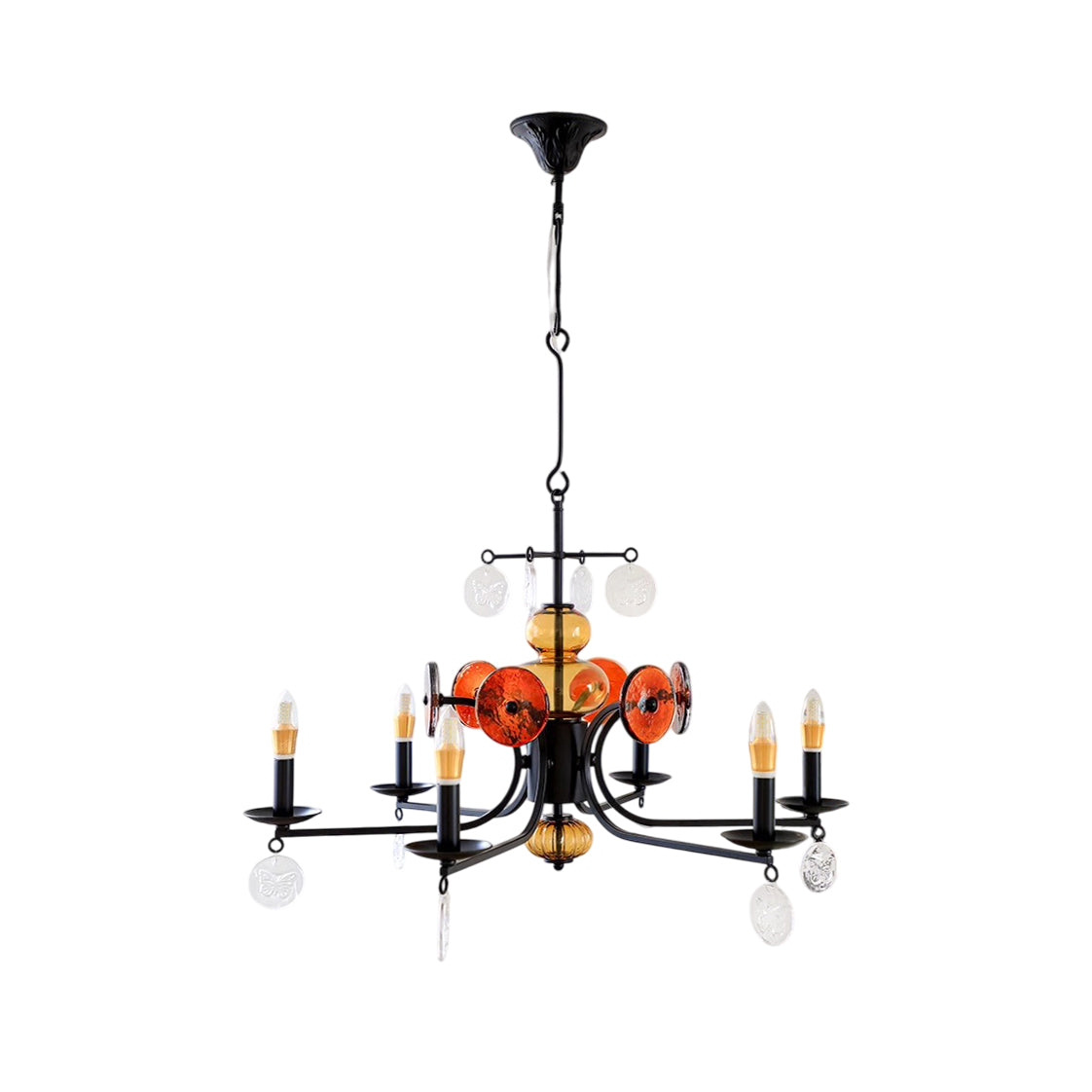 Anorion Industrieller Vintage-Luxus-Glas-Kronleuchter-Letslighting