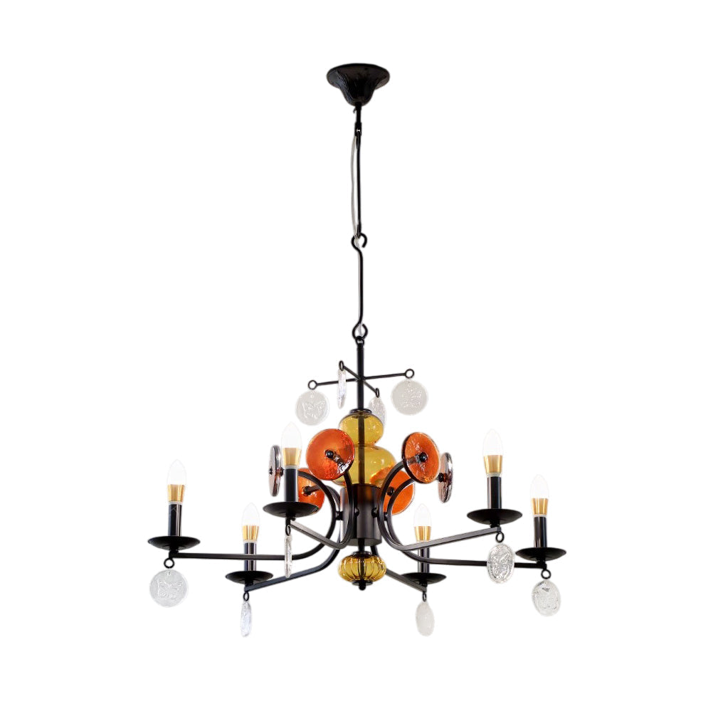Anorion Industrieller Vintage-Luxus-Glas-Kronleuchter-Letslighting