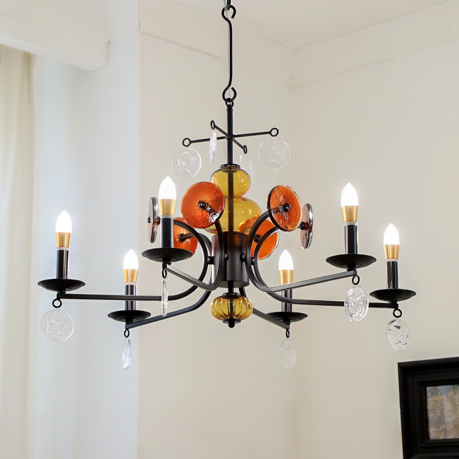 Anorion Industrieller Vintage-Luxus-Glas-Kronleuchter-Letslighting