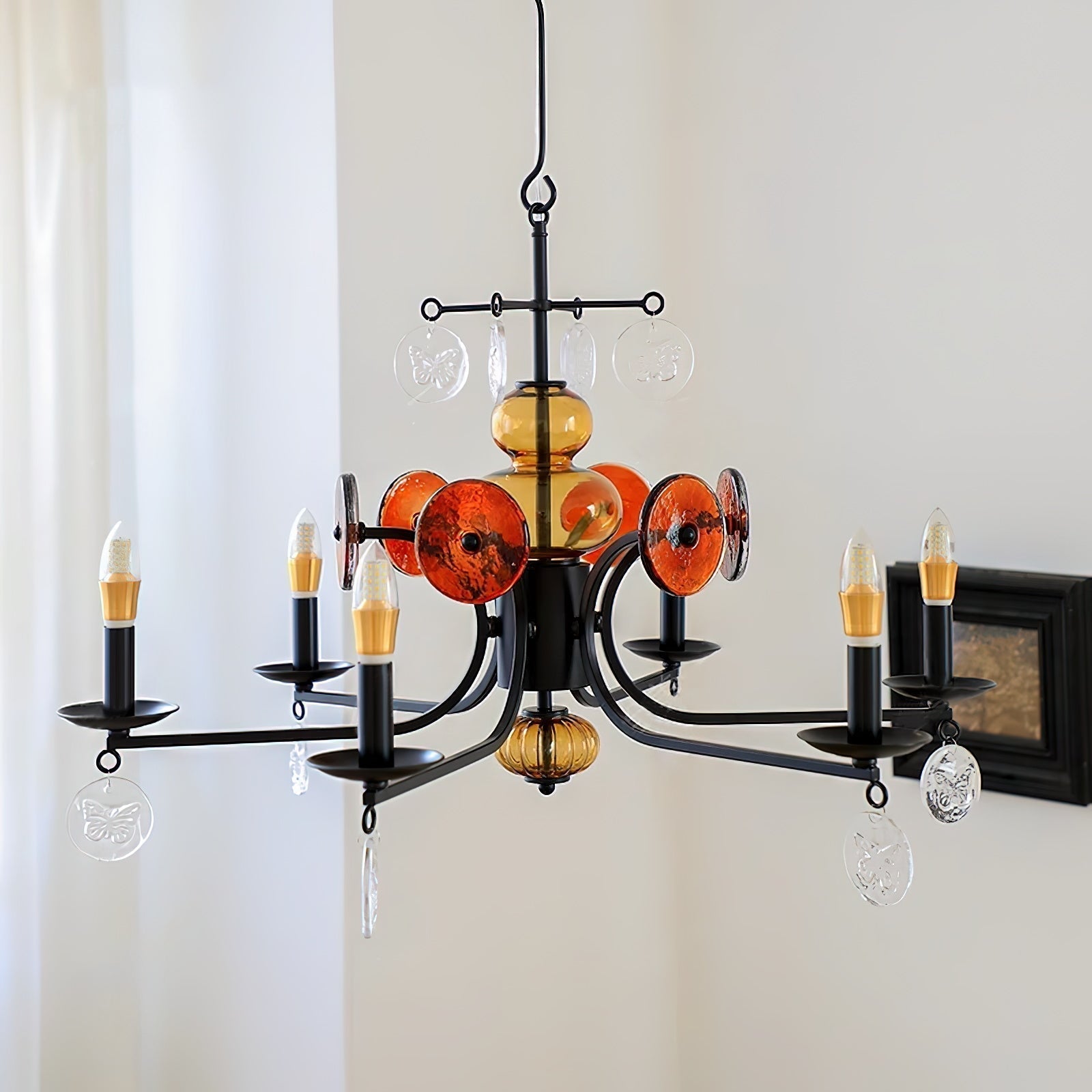 Anorion Industrieller Vintage-Luxus-Glas-Kronleuchter-Letslighting