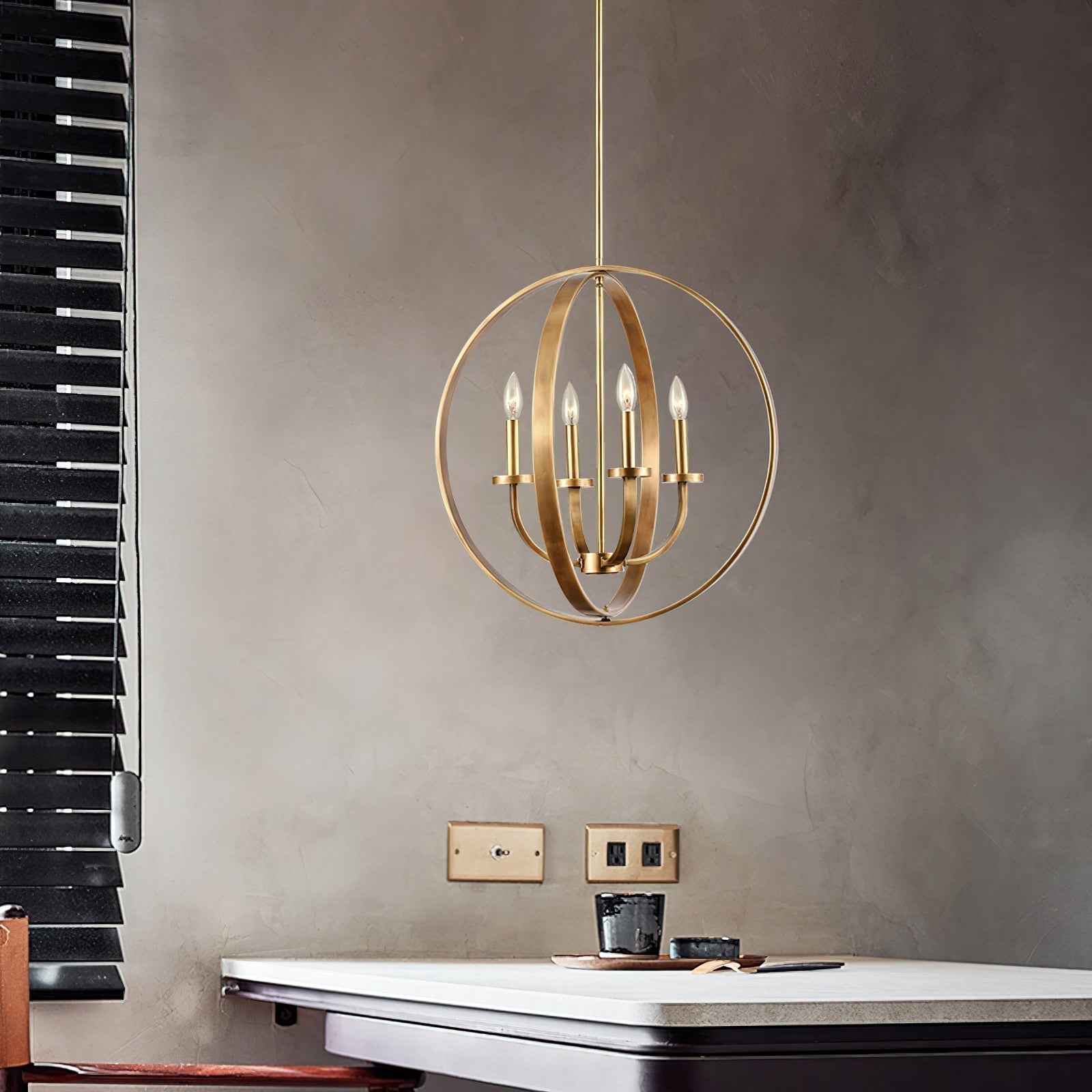 Icarila Vintage Industrial Messing Pendelleuchte-Letslighting