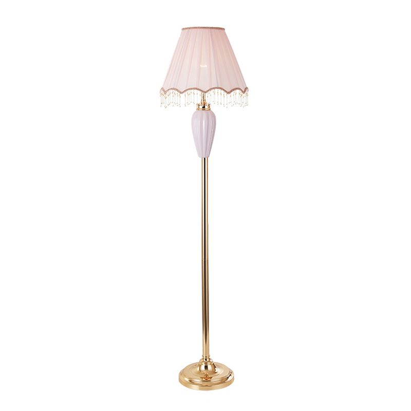 Arisha Vintage Stehleuchte Blau/Rosa, Wohnzimmer, Keramik Stoff