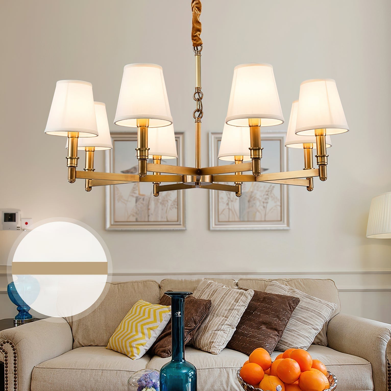 Vadoryra Postmodern Luxury Brass Fabric Chandelier - Letslighting