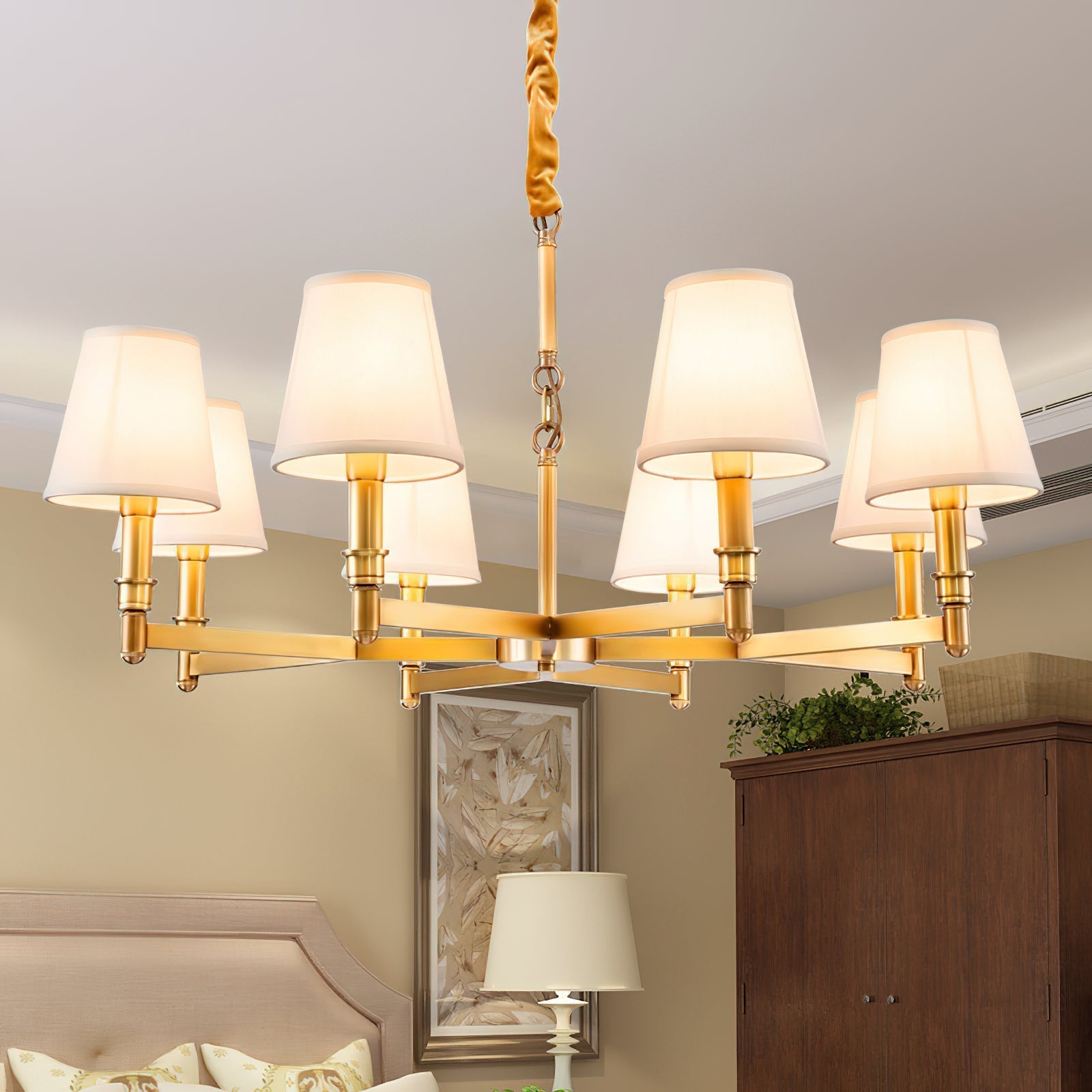 Vadoryra Postmodern Luxury Brass Fabric Chandelier - Letslighting