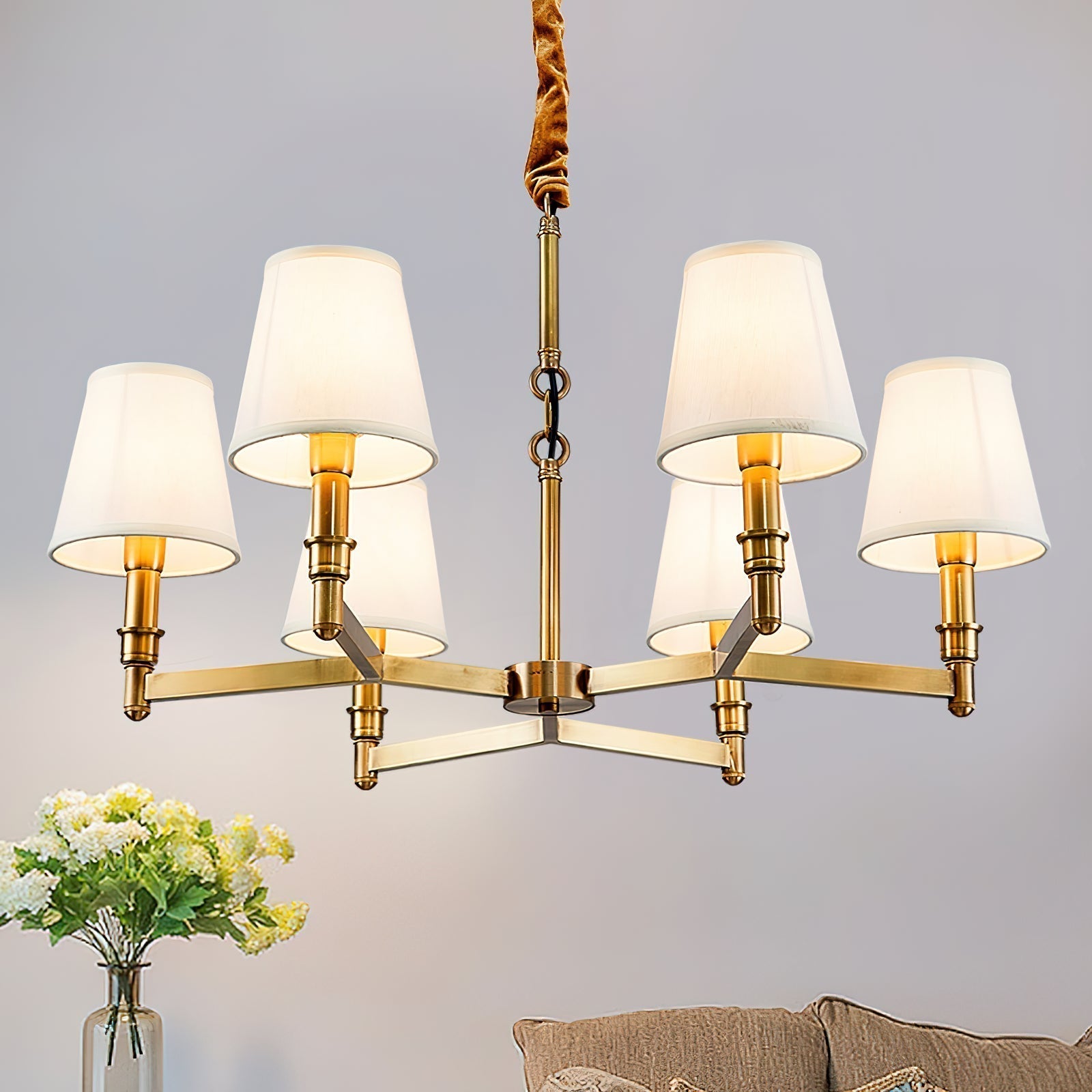 Vadoryra Postmodern Luxury Brass Fabric Chandelier - Letslighting