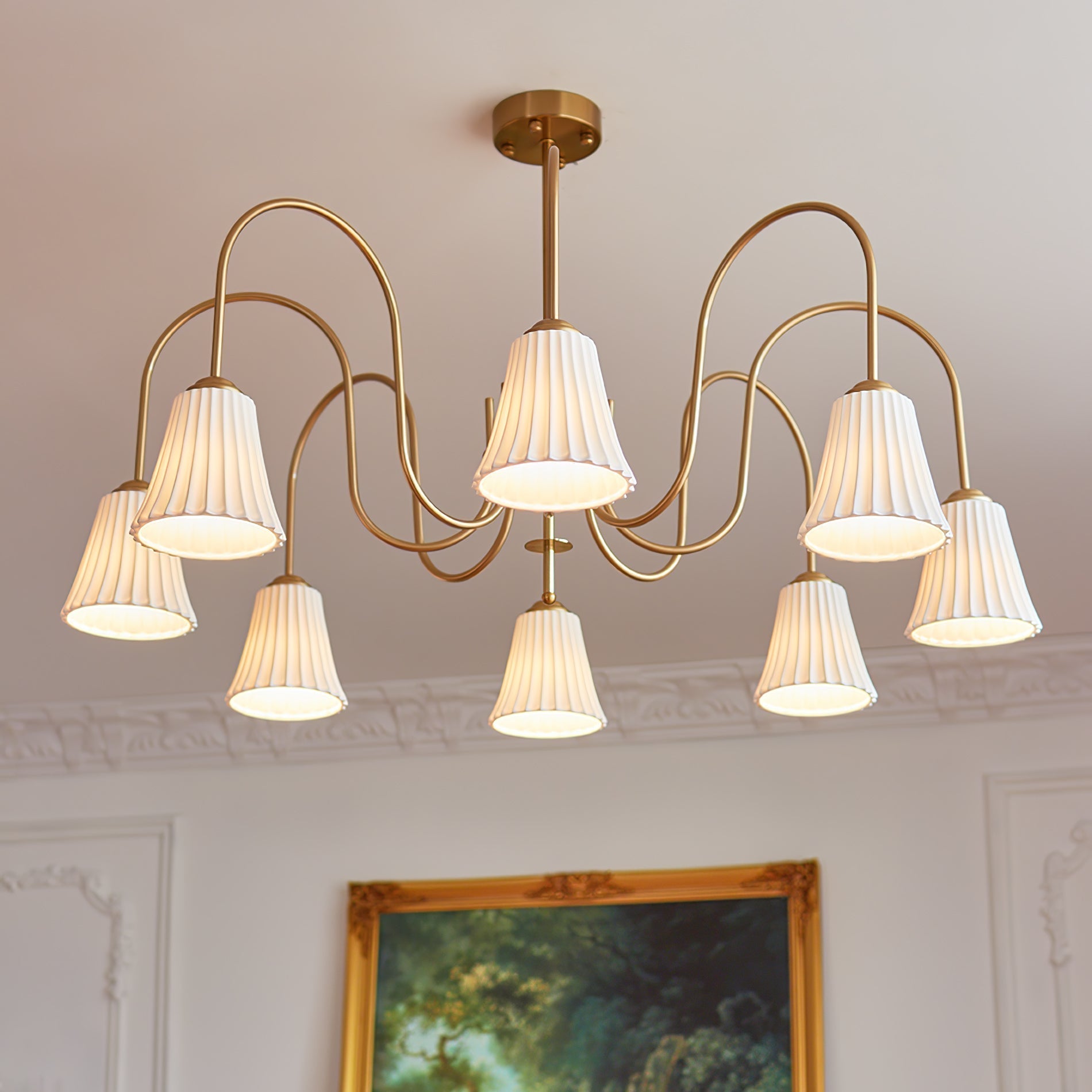 Lustra Kronleuchter Esther Keramik Gefeilt Modern-Letslighting