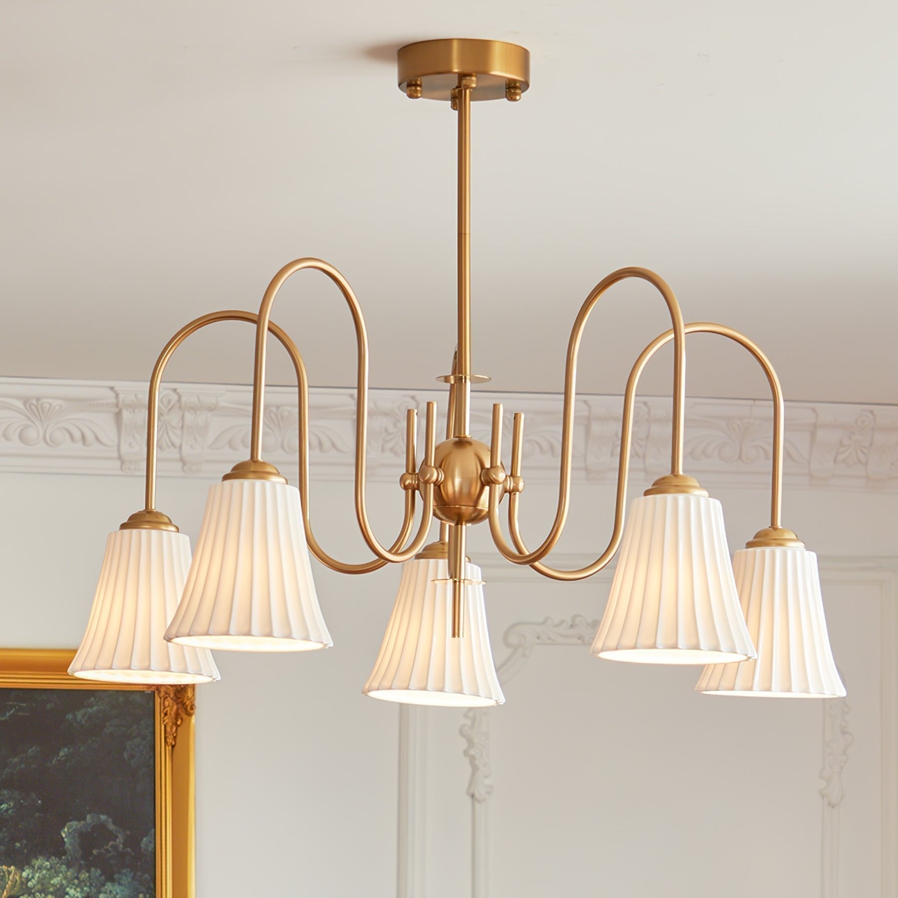 Lustra Kronleuchter Esther Keramik Gefeilt Modern-Letslighting