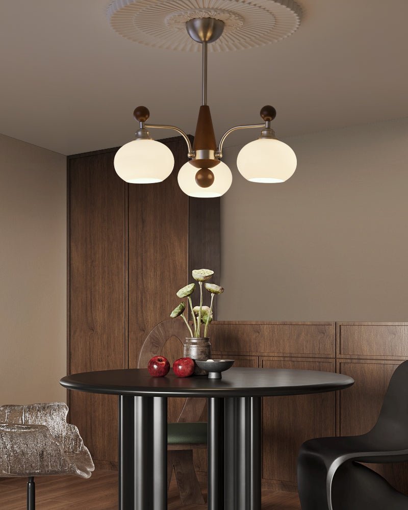 Ivloria Traditionelle Eleganz Orbit Holz Glas Kronleuchter-Letslighting