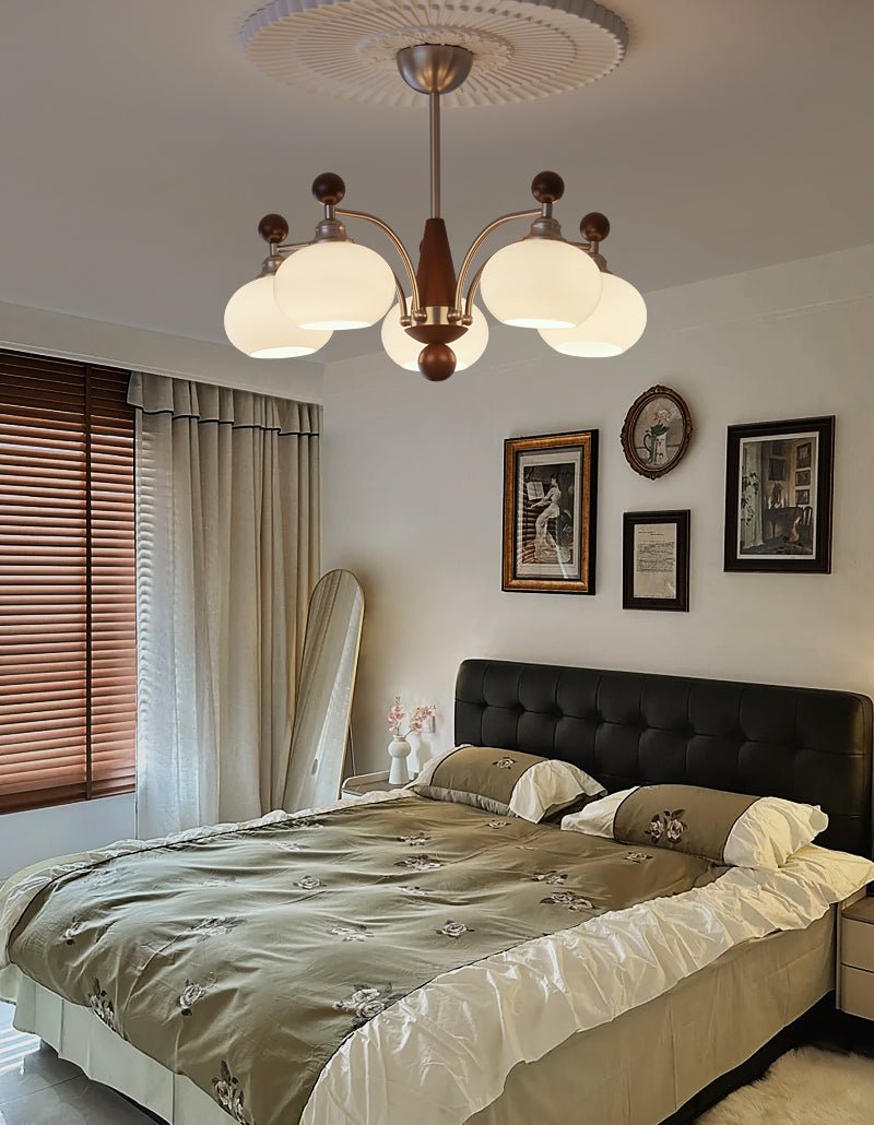 Ivloria Traditionelle Eleganz Orbit Holz Glas Kronleuchter-Letslighting