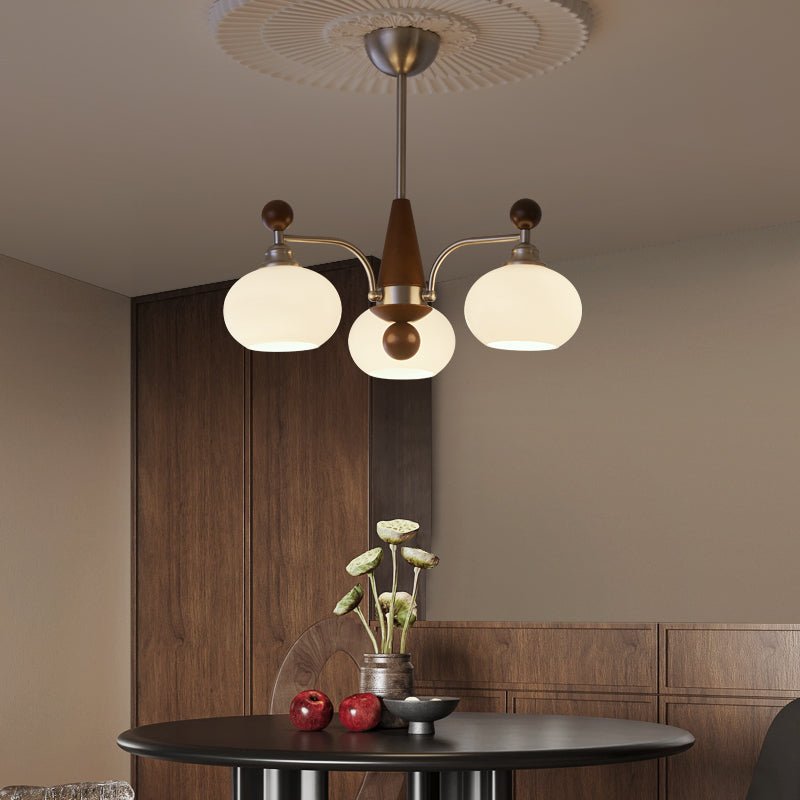 Ivloria Traditionelle Eleganz Orbit Holz Glas Kronleuchter-Letslighting