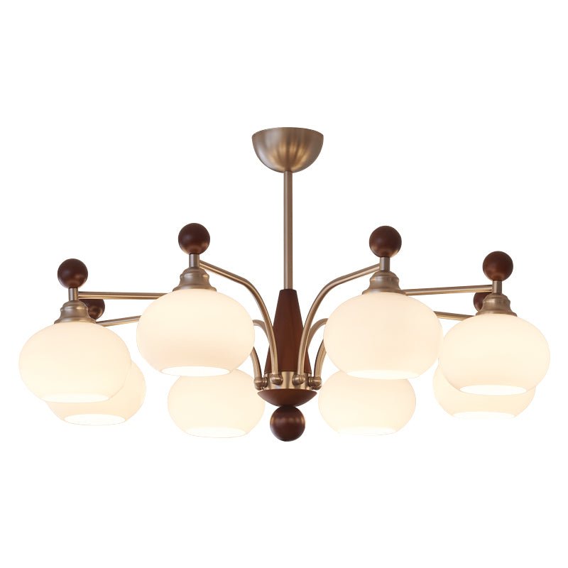 Ivloria Traditionelle Eleganz Orbit Holz Glas Kronleuchter-Letslighting