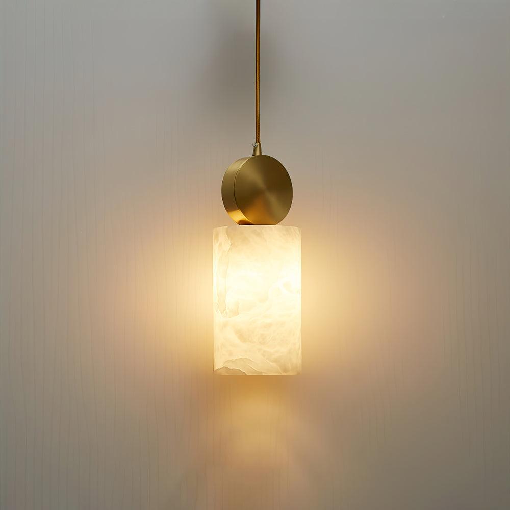 Lyrindis Cylinder Alabaster Pendant Light - Neutralighting