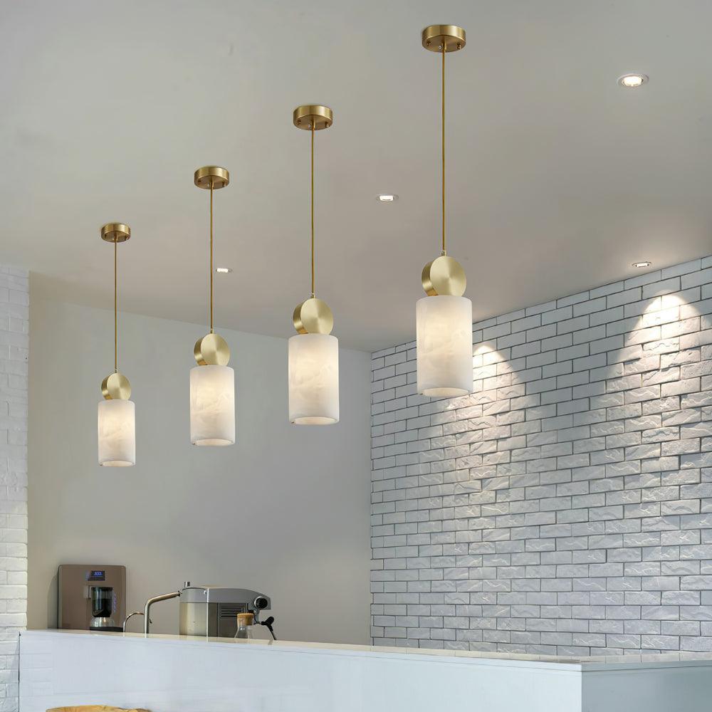 Lyrindis Cylinder Alabaster Pendant Light - Neutralighting