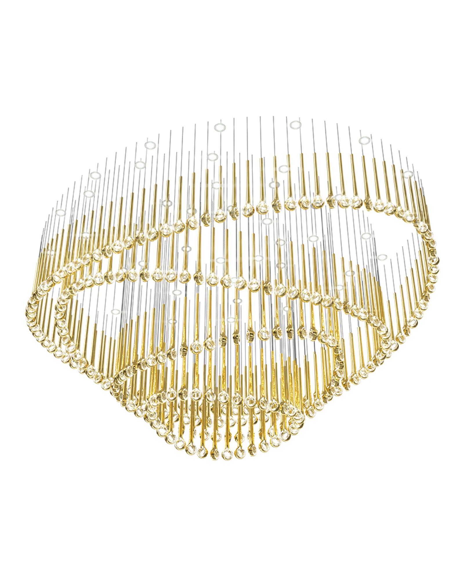 Cicarir Kronleuchter aus goldfarbenem Glas mit Farbverlauf-Letslighting