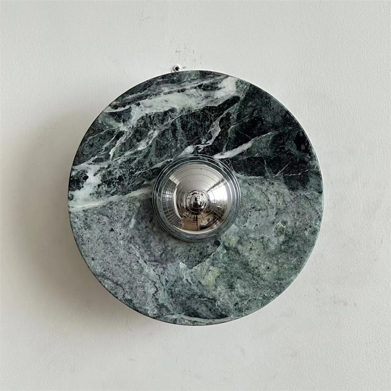 Evvarel Modern Minimalist Green Marble Metal Sconce Wall Lamp - Letslighting