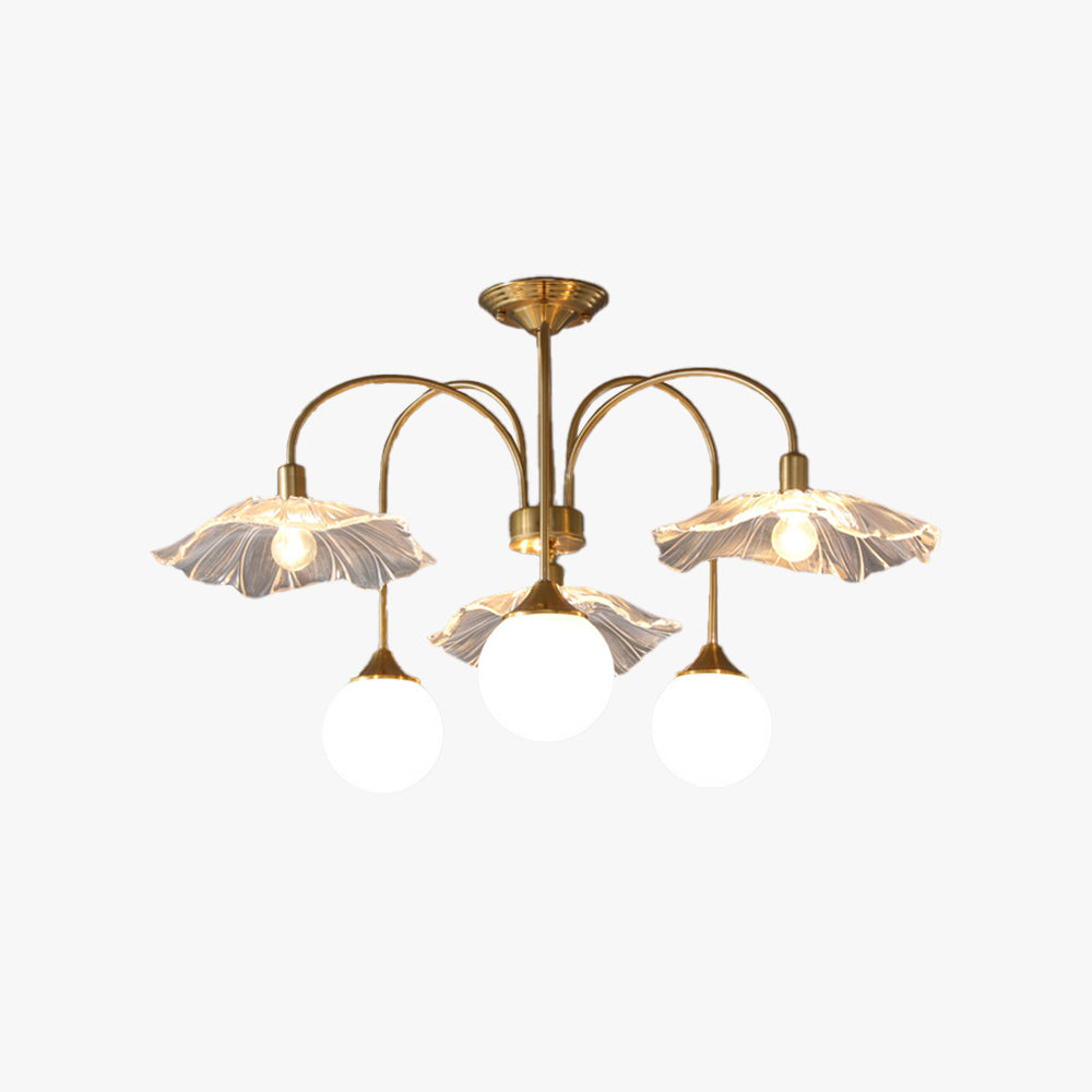Valentina Nordic LED Kronleuchter Gold Glas Wohn/Esszimmer/Schlafzimmer