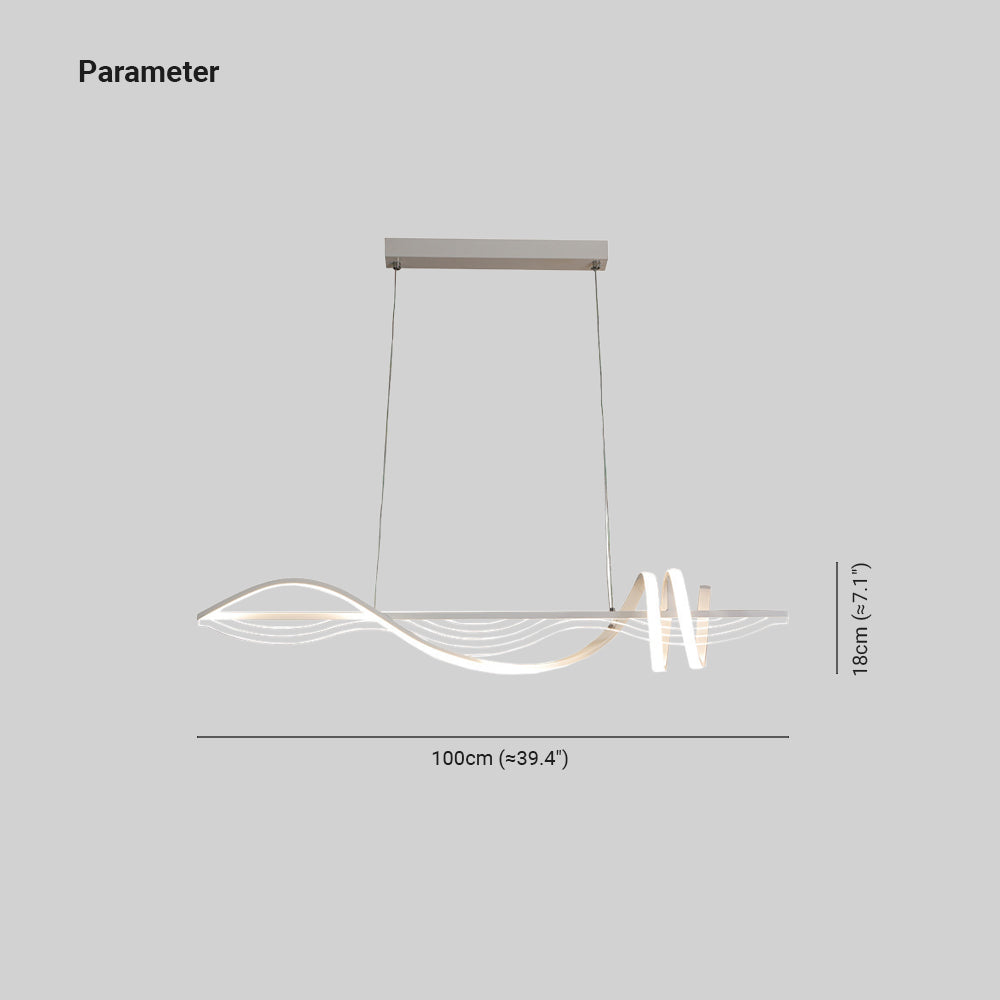 Arisha Zeitgenössische lineare Metall-Hängeleuchte Stil Weiß/Schwarz