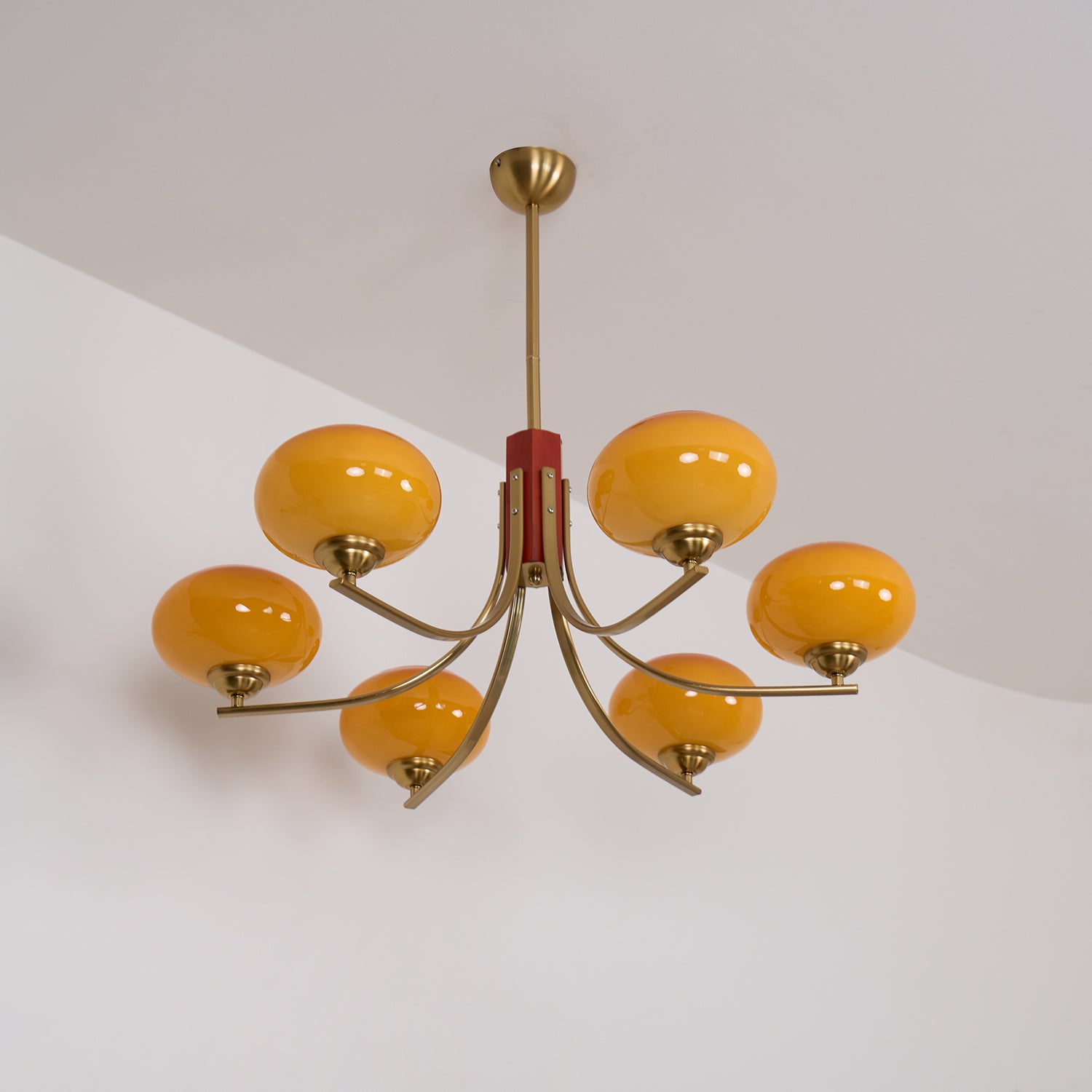 Auralyn 6-Light Amber Glass Globe Chandelier - Letslighting