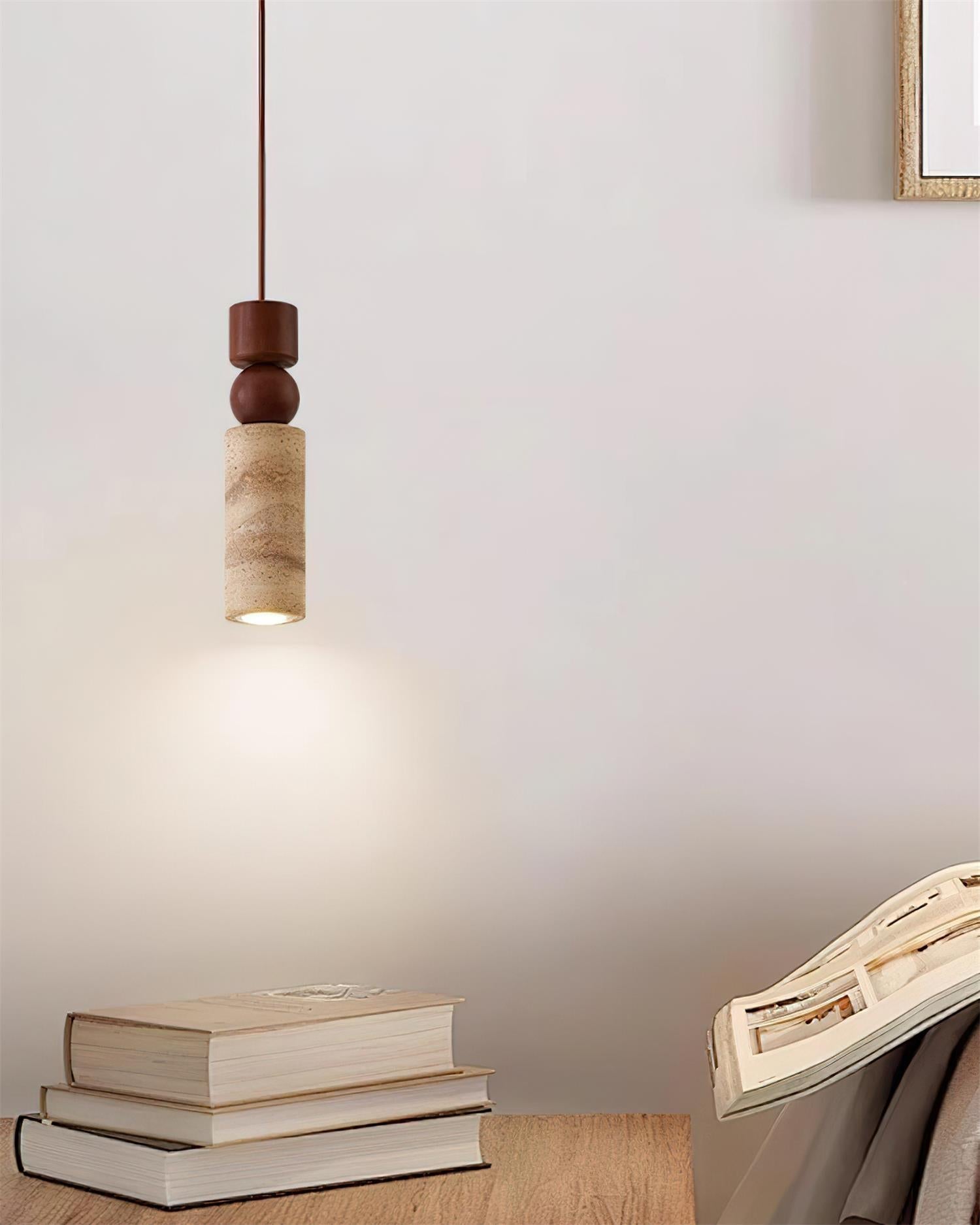 Pendant Light Geometric Wood Travertine Minimalist Nordic Hanging - Letslighting
