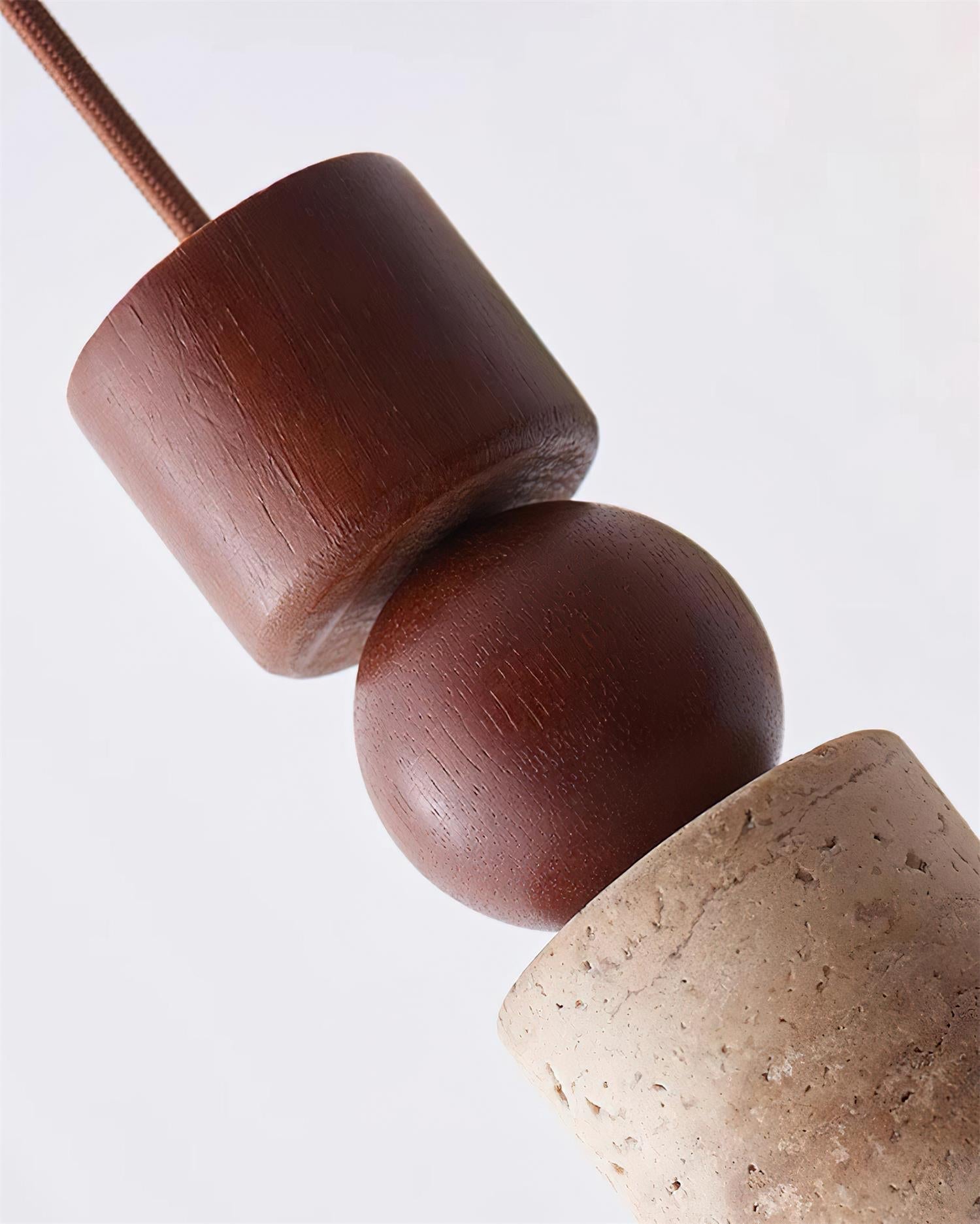 Pendant Light Geometric Wood Travertine Minimalist Nordic Hanging - Letslighting