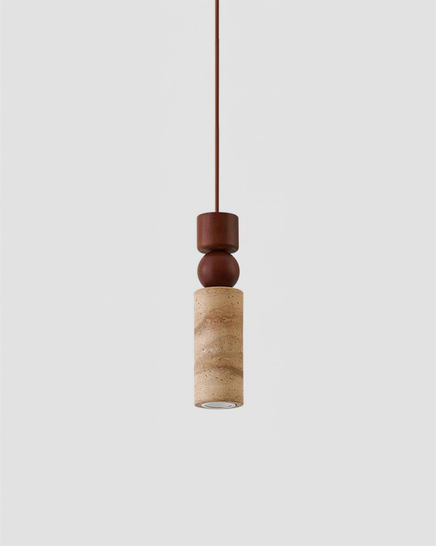 Pendant Light Geometric Wood Travertine Minimalist Nordic Hanging - Letslighting