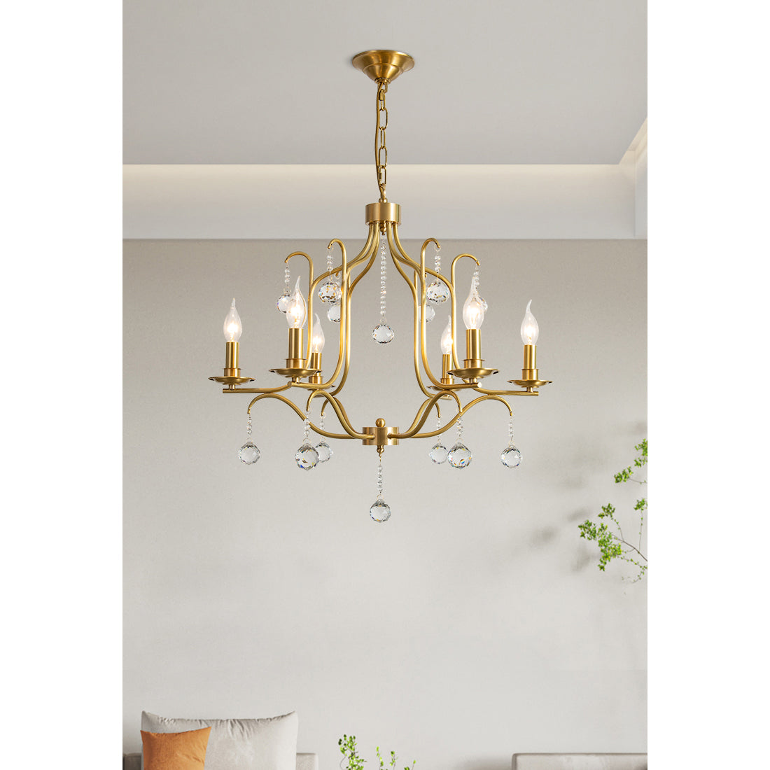 Ulliria Postmodern Luxus Messing Kristall Kronleuchter-Letslighting