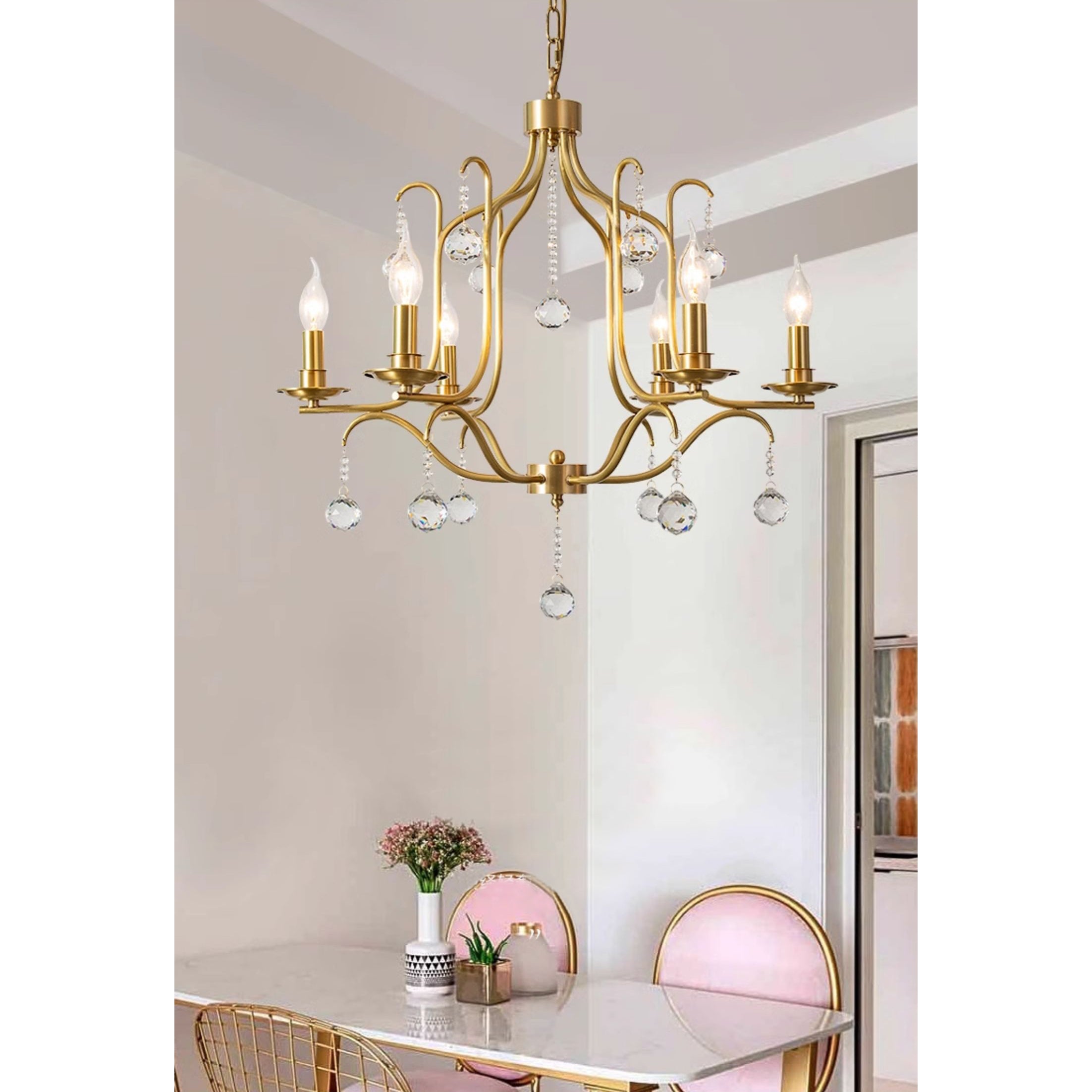 Ulliria Postmodern Luxus Messing Kristall Kronleuchter-Letslighting