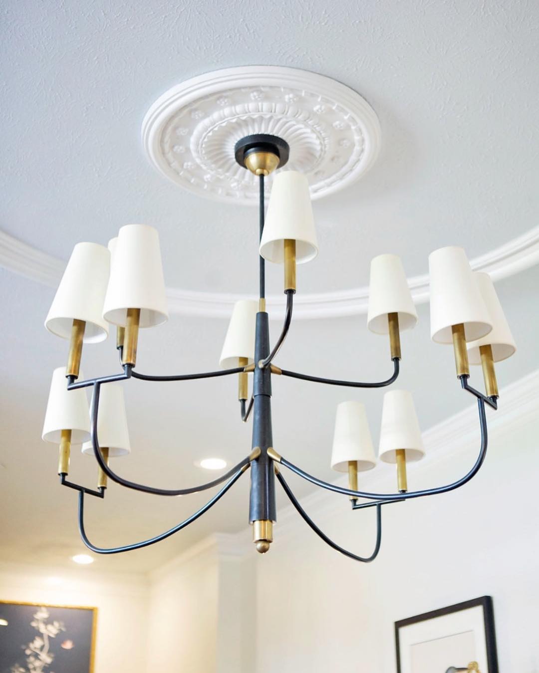 Lyshae Vintage Industrieller Messing-Stoff-Kronleuchter-Letslighting