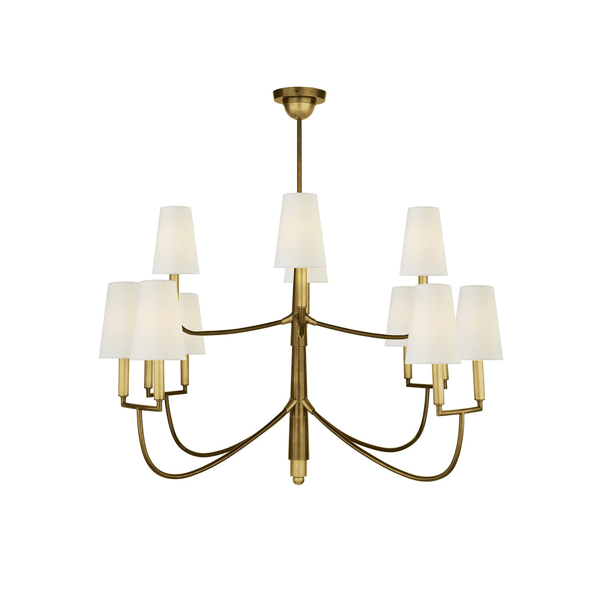 Lyshae Vintage Industrieller Messing-Stoff-Kronleuchter-Letslighting
