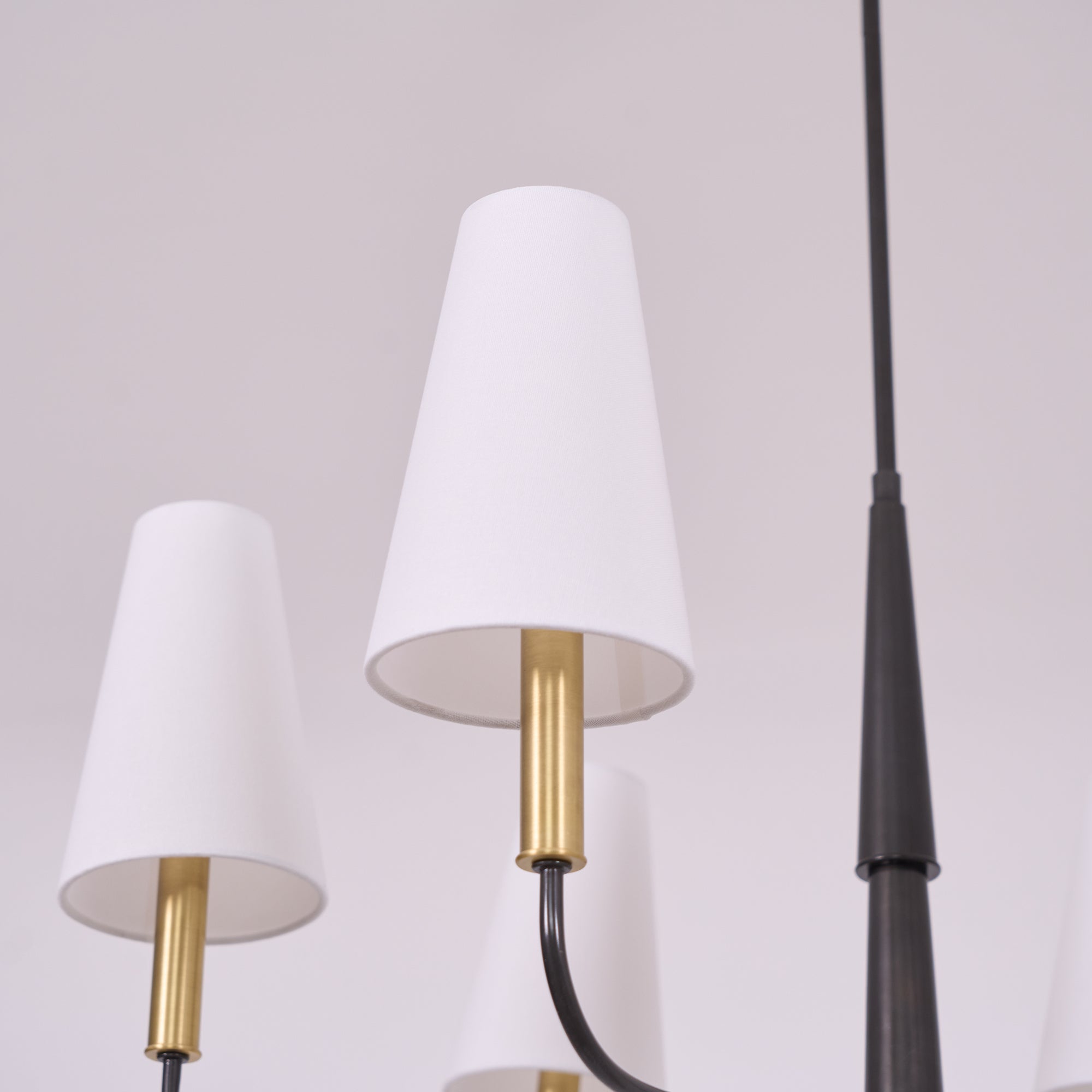 Lyshae Vintage Industrieller Messing-Stoff-Kronleuchter-Letslighting