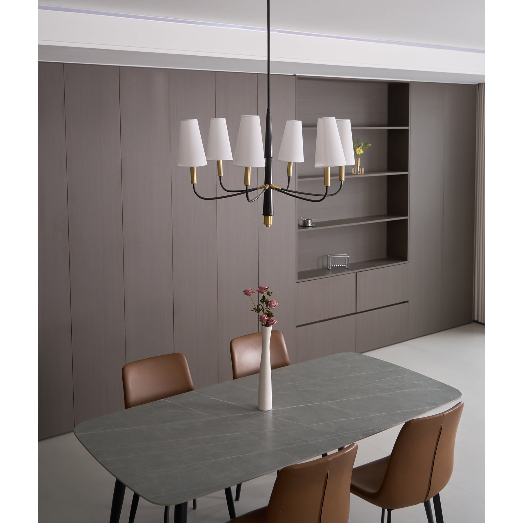 Lyshae Vintage Industrieller Messing-Stoff-Kronleuchter-Letslighting