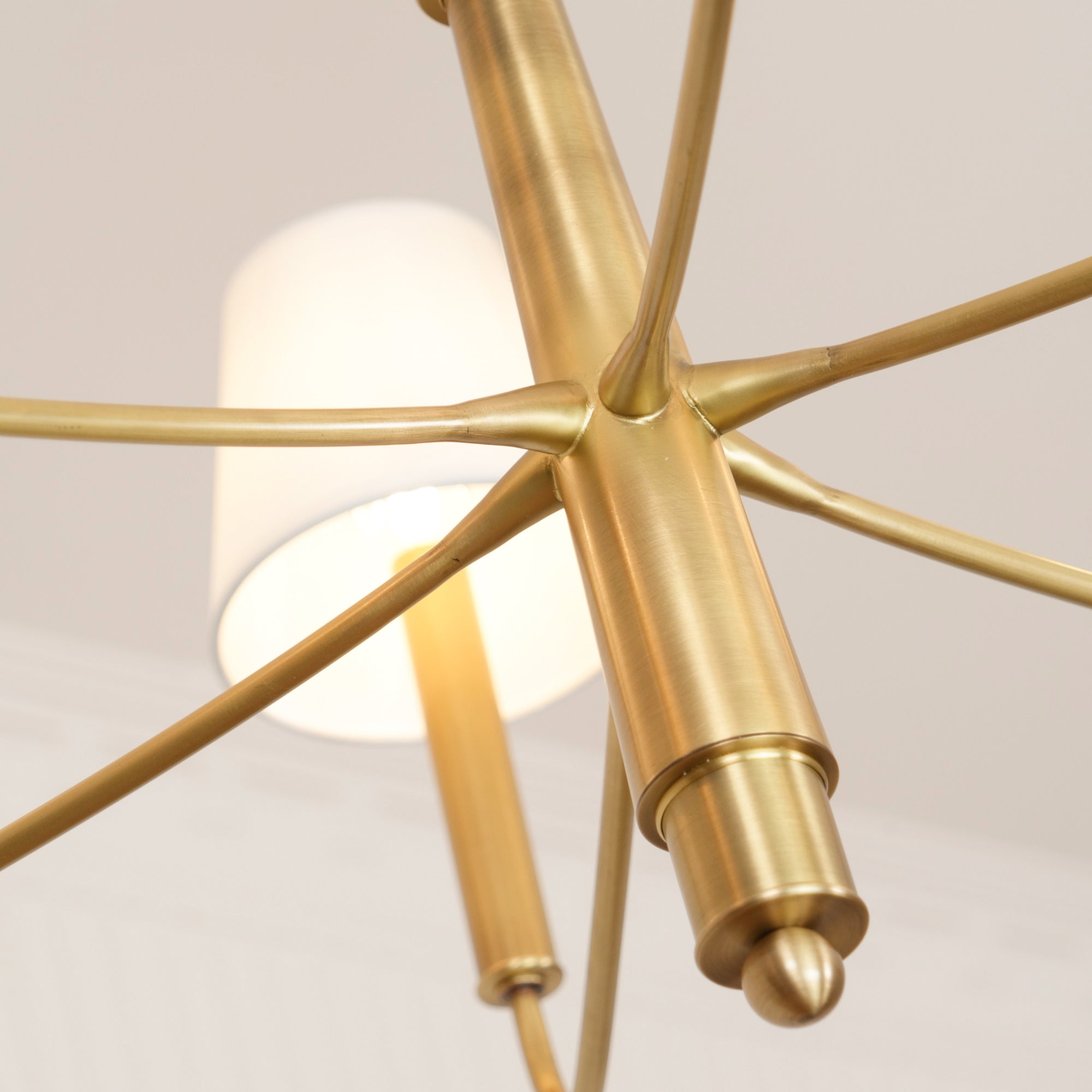 Lyshae Vintage Industrieller Messing-Stoff-Kronleuchter-Letslighting