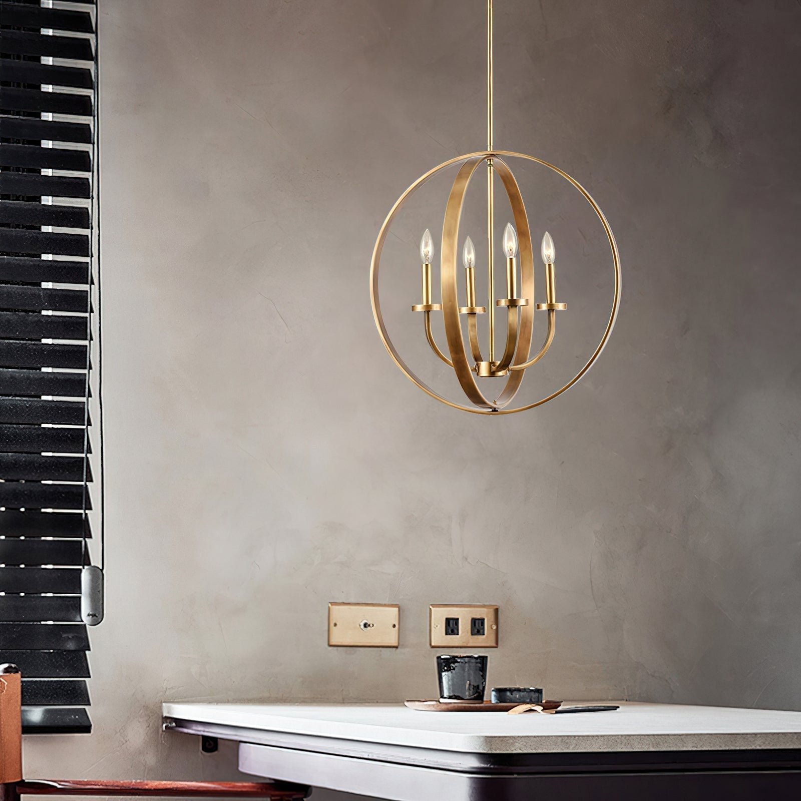 Lustra Kronleuchter Gold Laterne Rahmen-Letslighting
