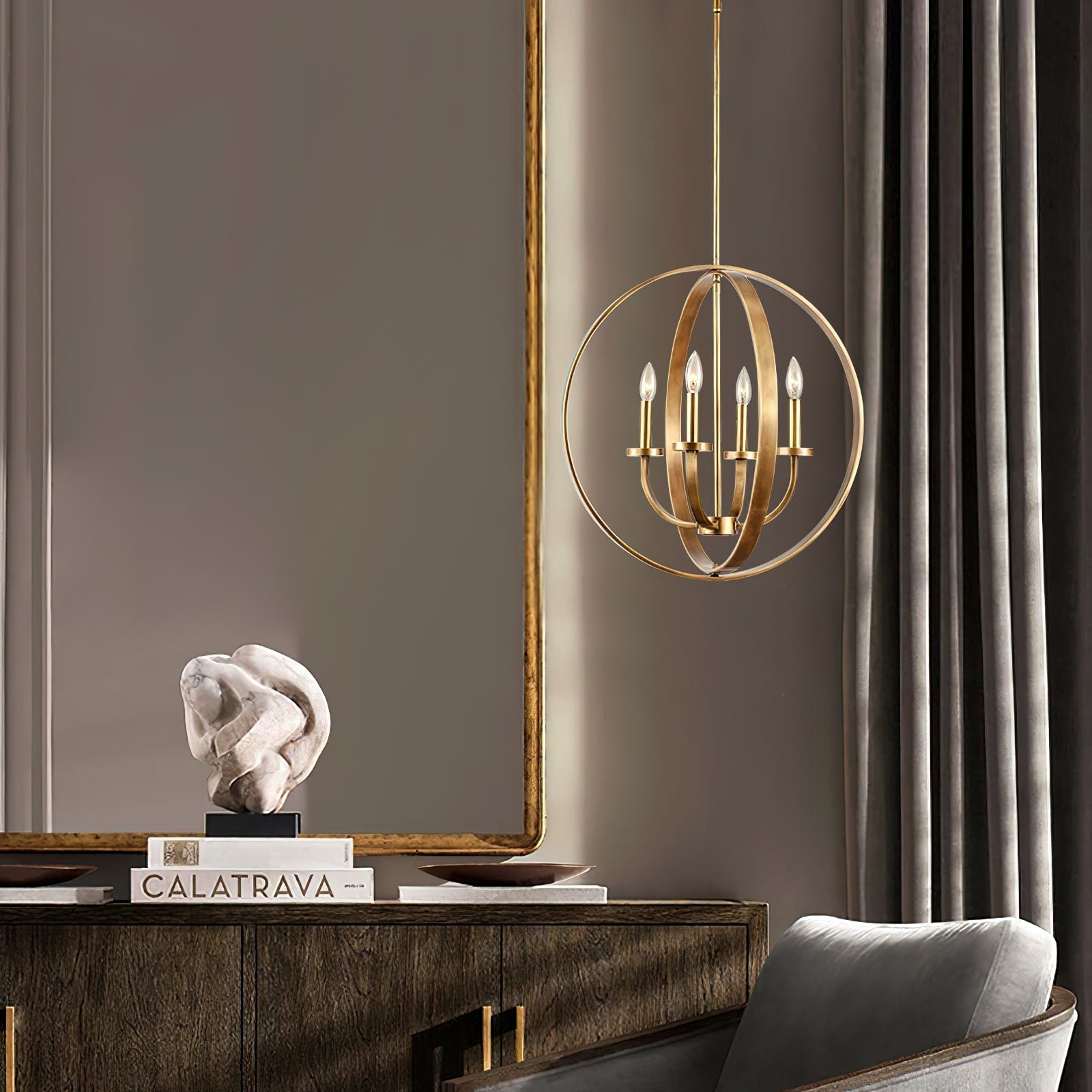 Lustra Kronleuchter Gold Laterne Rahmen-Letslighting