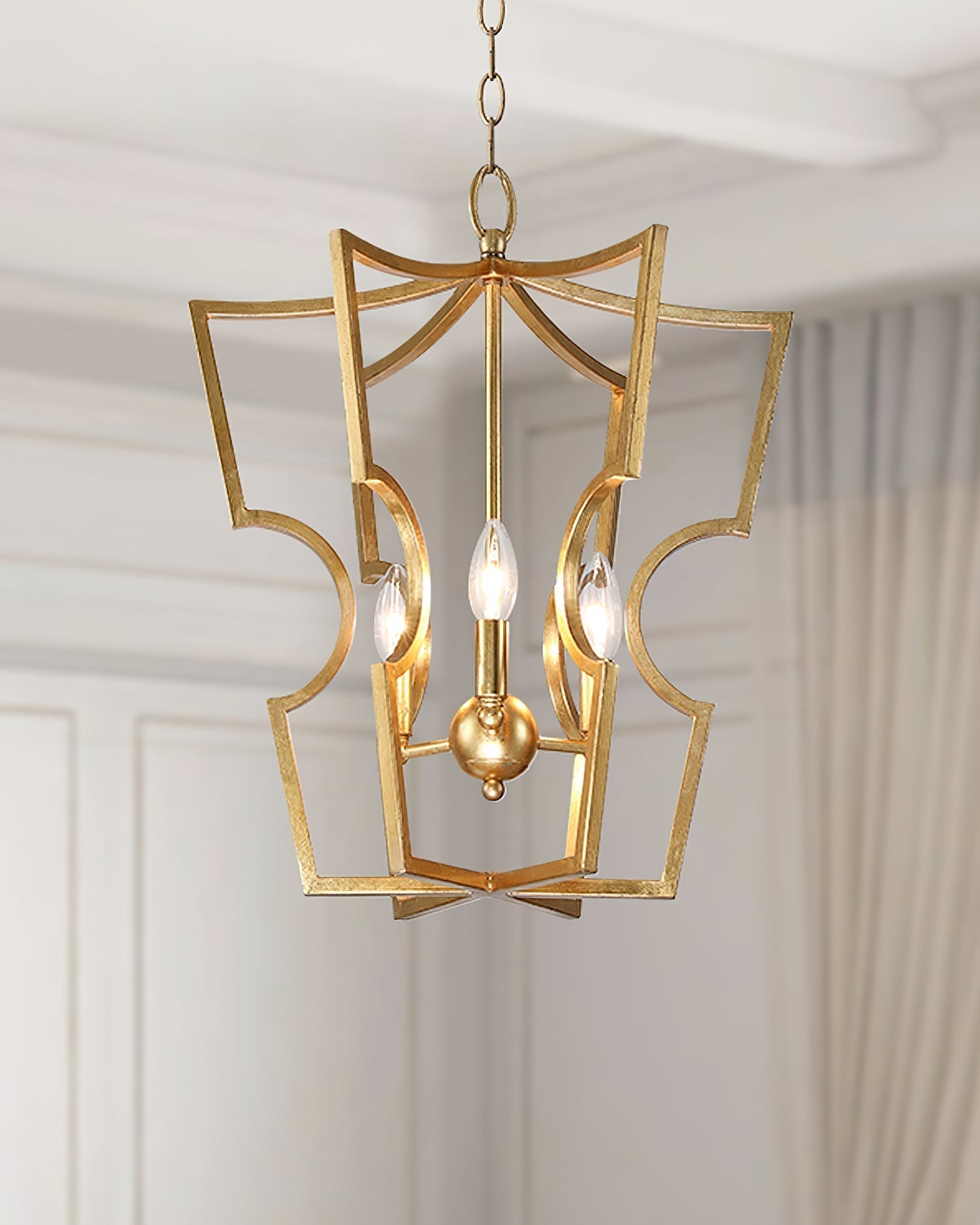 Lustra Kronleuchter Gold Laterne Rahmen-Letslighting